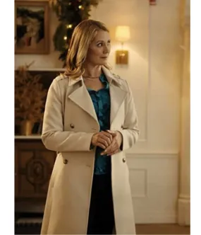 Natalie Lisinska Christmas in Washington Wool White Coat