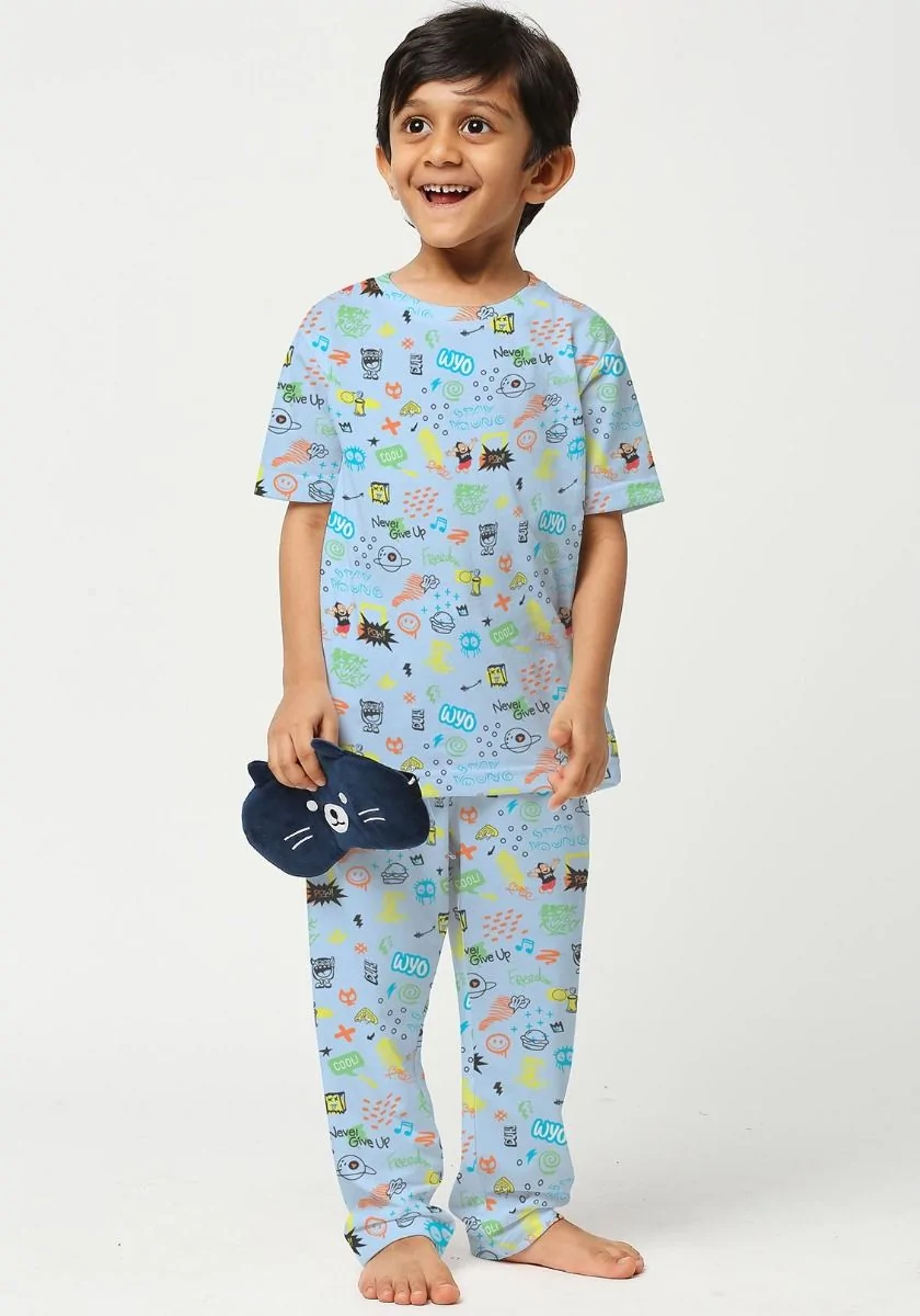 Never Give Up Doodle Kids Night Suit