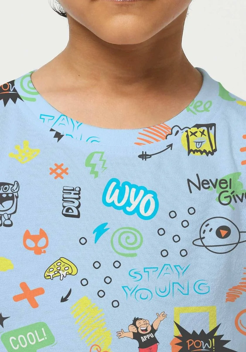 Never Give Up Doodle Kids Night Suit