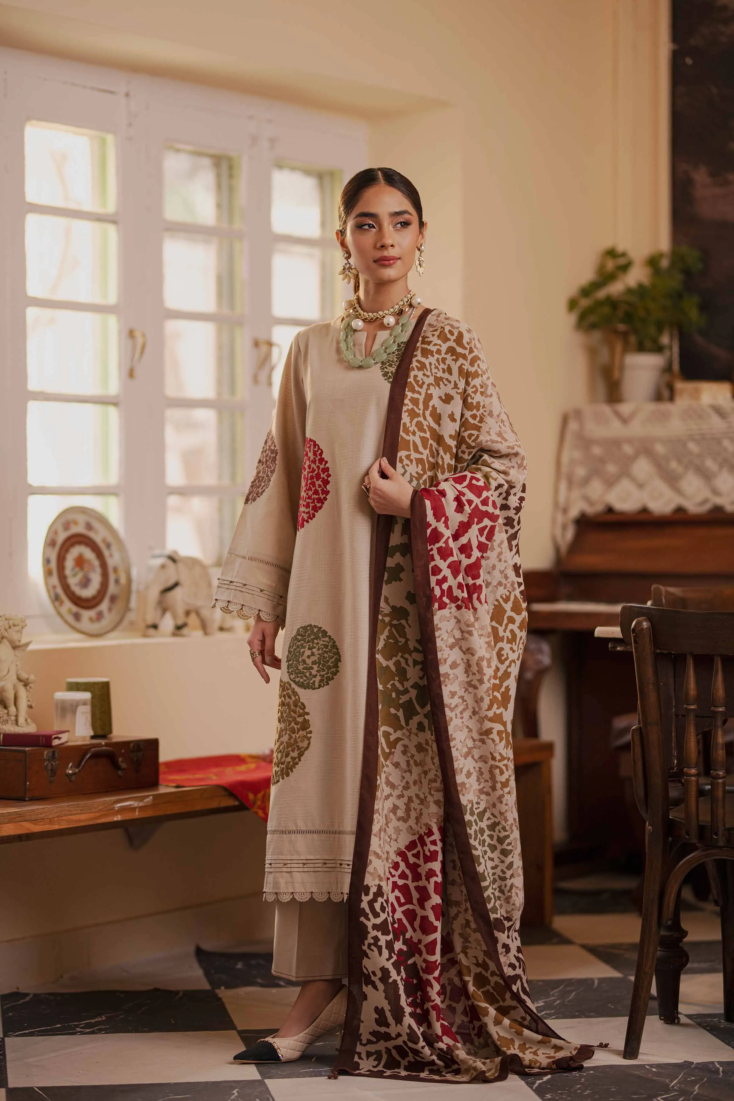 Nishat With You Unstitched Embroidered Jacquard 3Pc Suit - 42303447