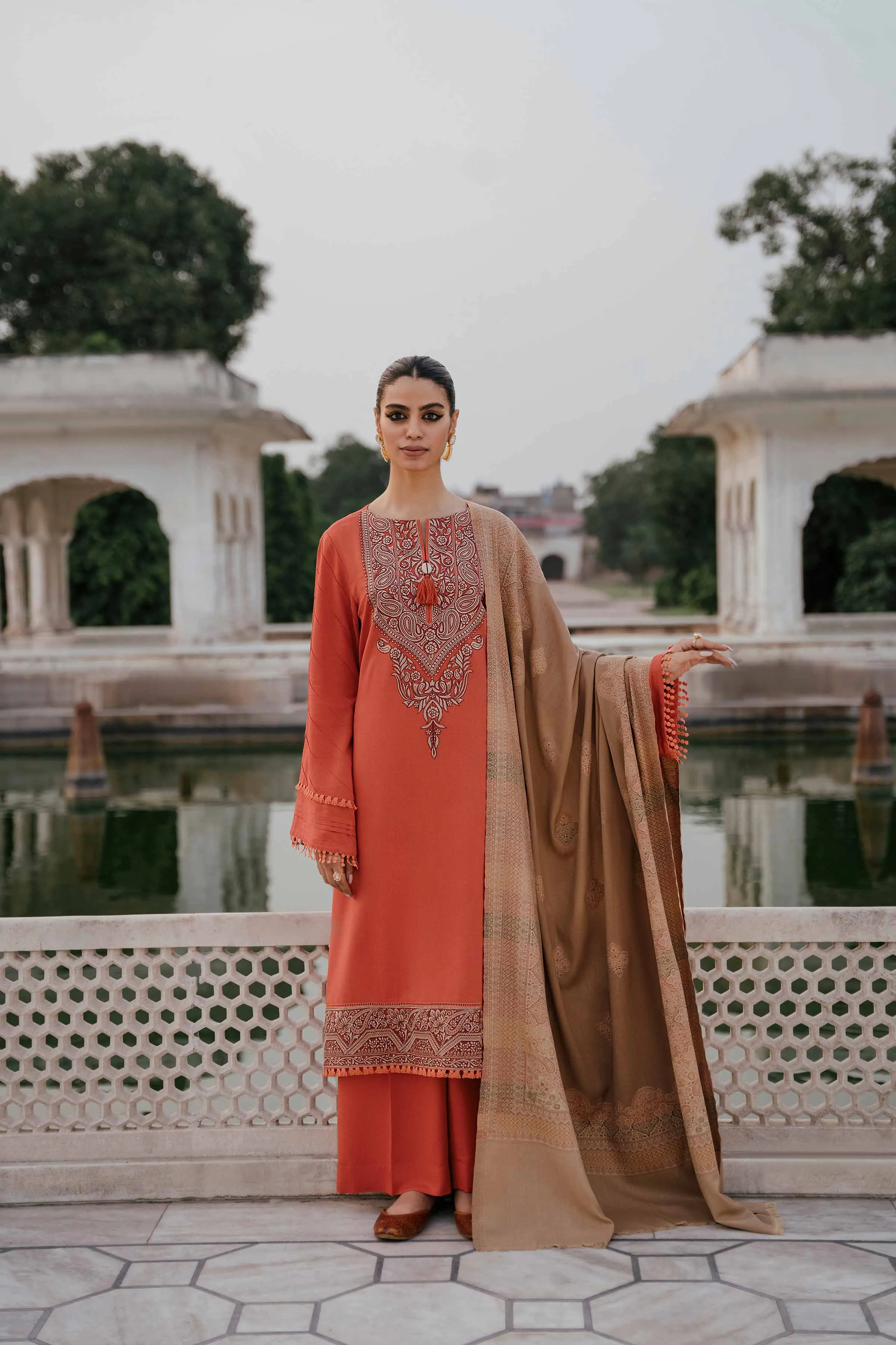 Nishat With You Unstitched Embroidered Karandi 3Pc Suit - 42206446