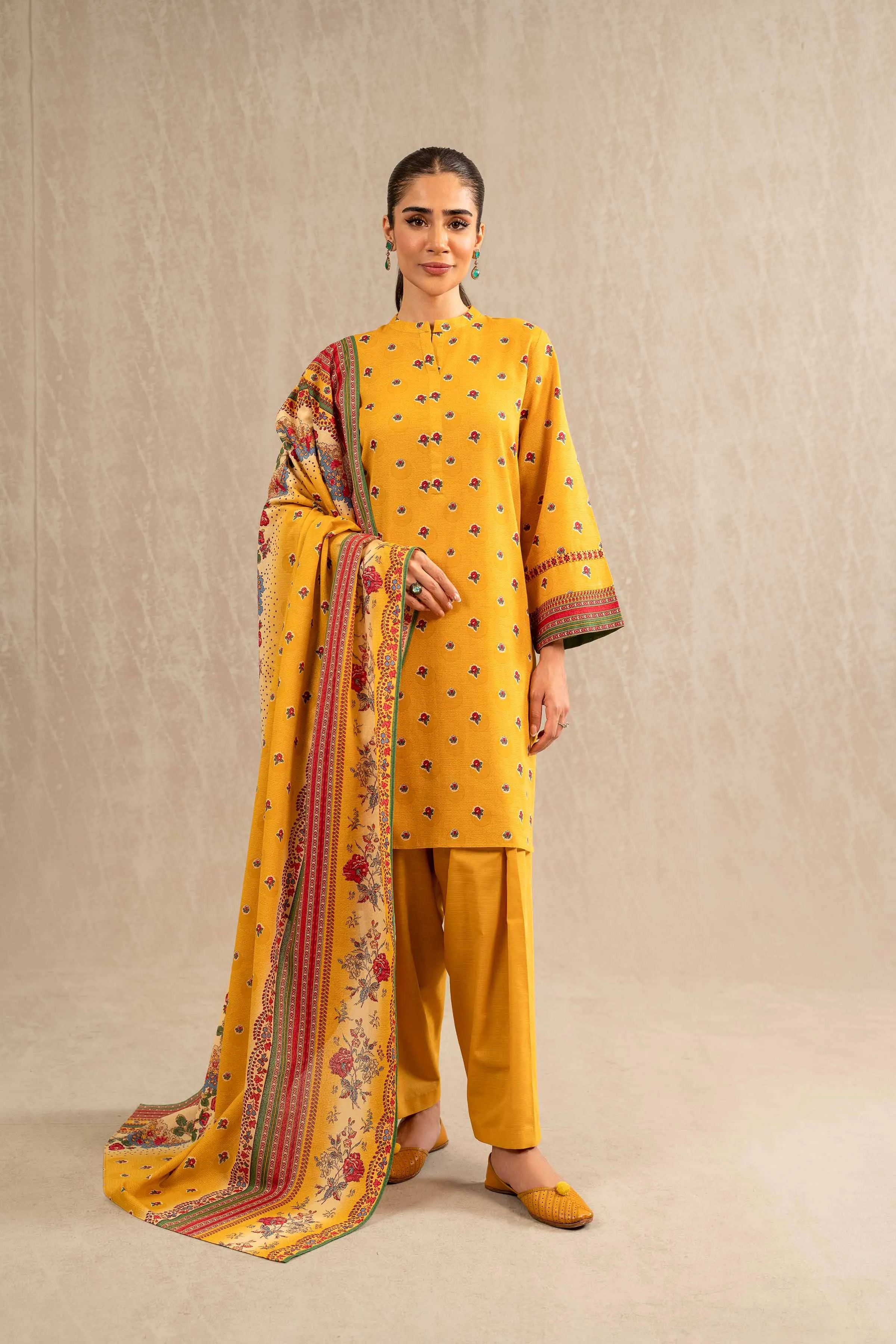 Nishat With You Unstitched Printed Khaddar 3Pc Suit - 42303225