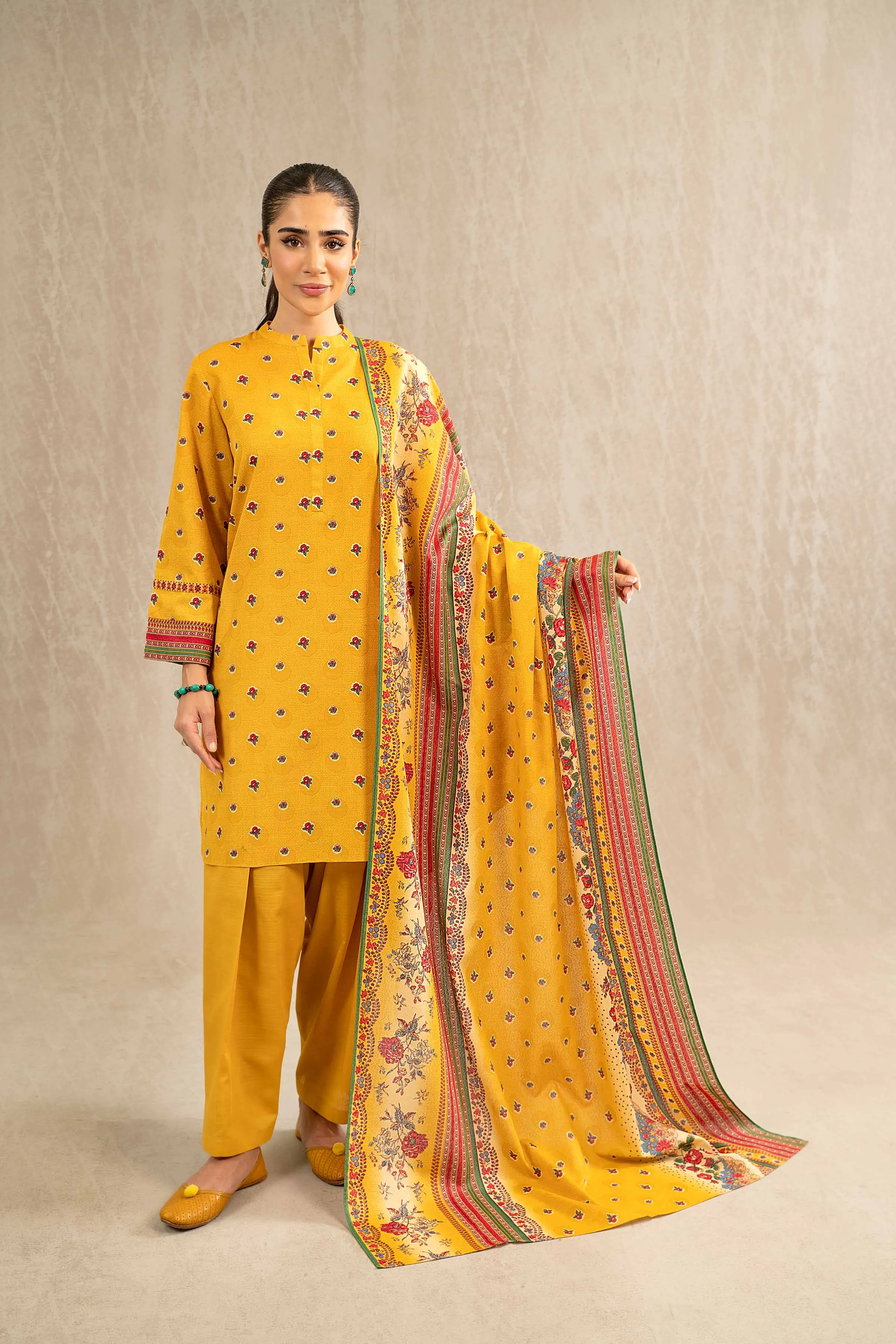 Nishat With You Unstitched Printed Khaddar 3Pc Suit - 42303225