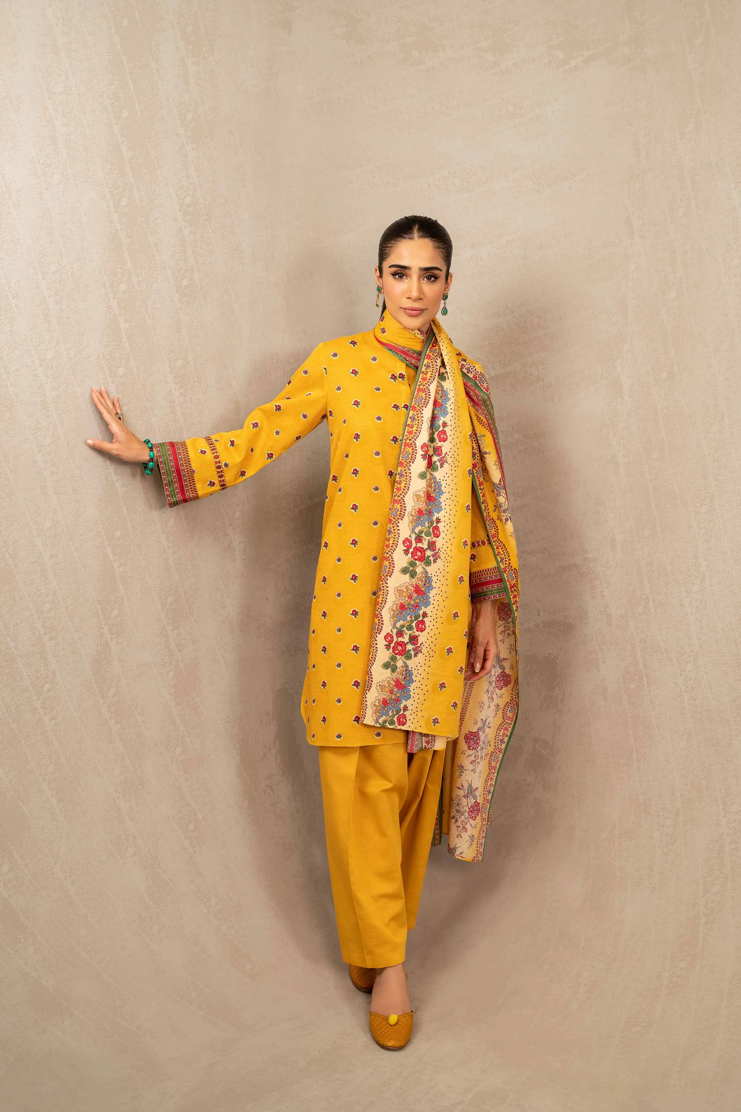 Nishat With You Unstitched Printed Khaddar 3Pc Suit - 42303225