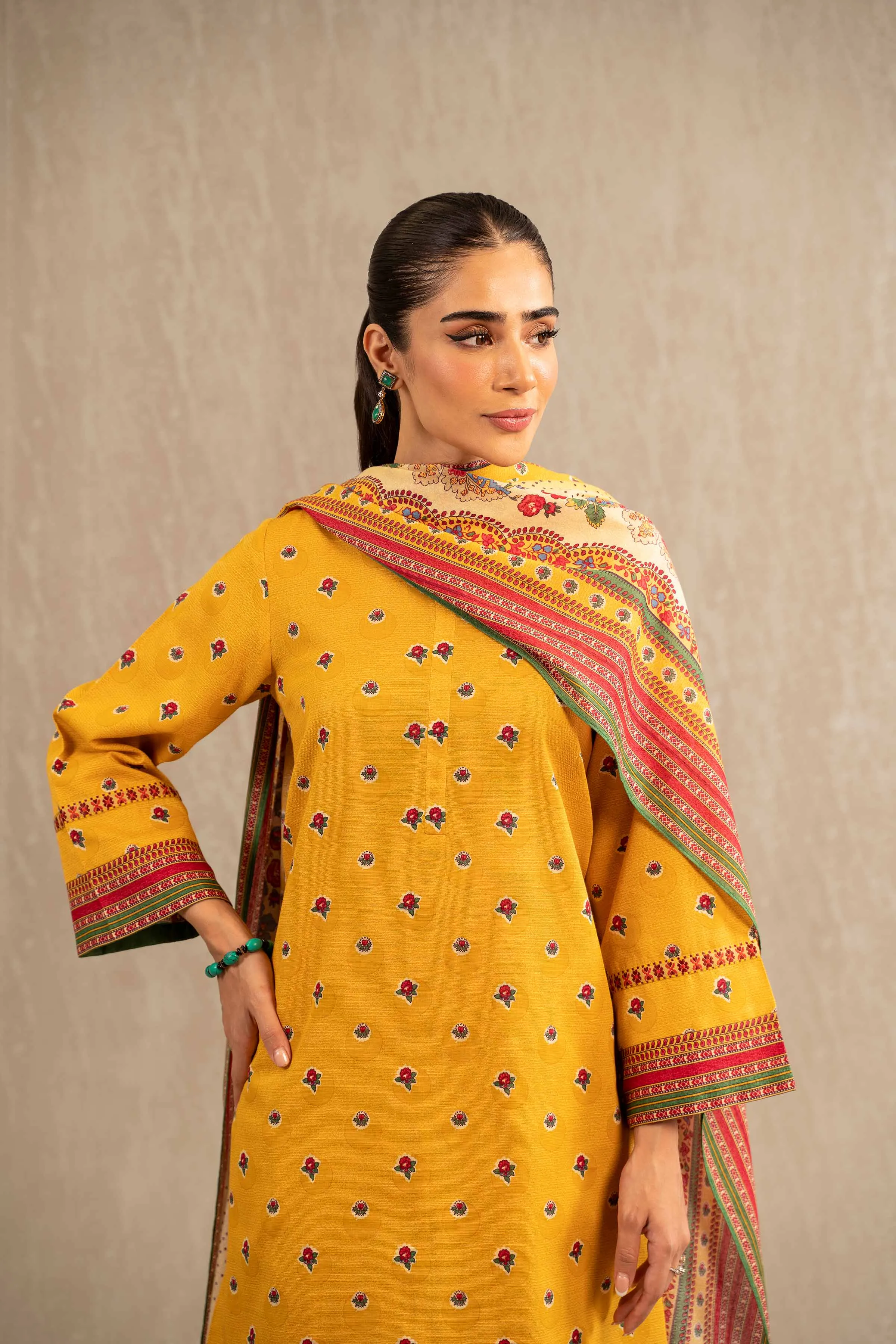 Nishat With You Unstitched Printed Khaddar 3Pc Suit - 42303225