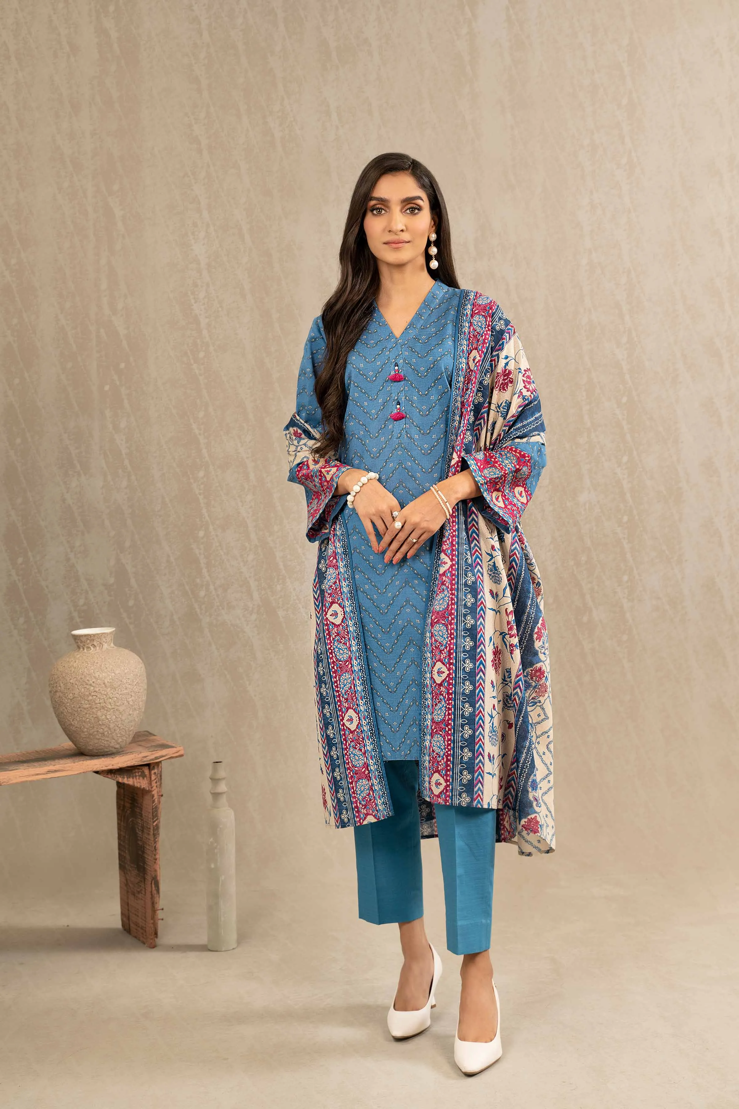 Nishat With You Unstitched Printed Khaddar 3Pc Suit - 42303227