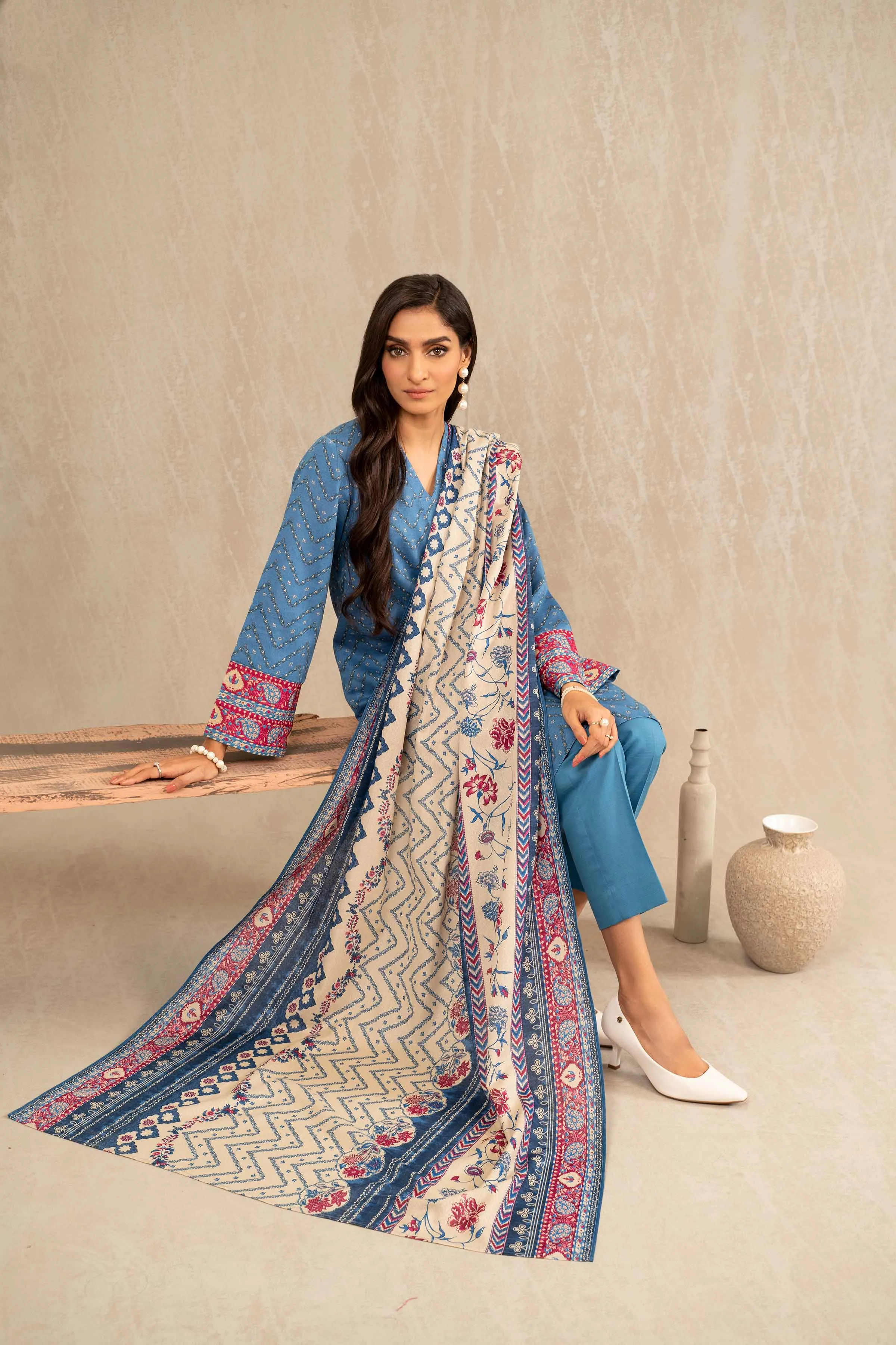 Nishat With You Unstitched Printed Khaddar 3Pc Suit - 42303227