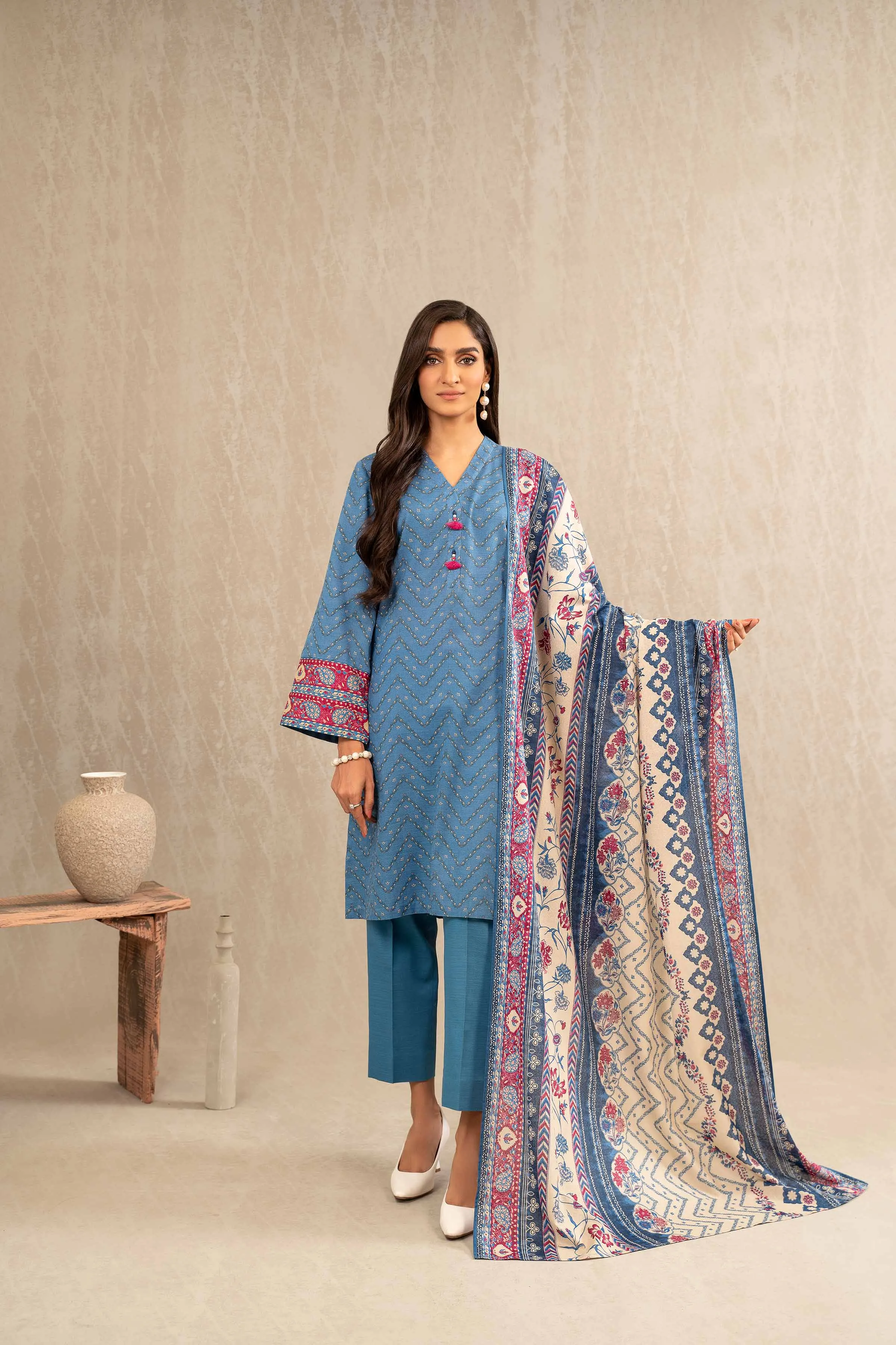 Nishat With You Unstitched Printed Khaddar 3Pc Suit - 42303227