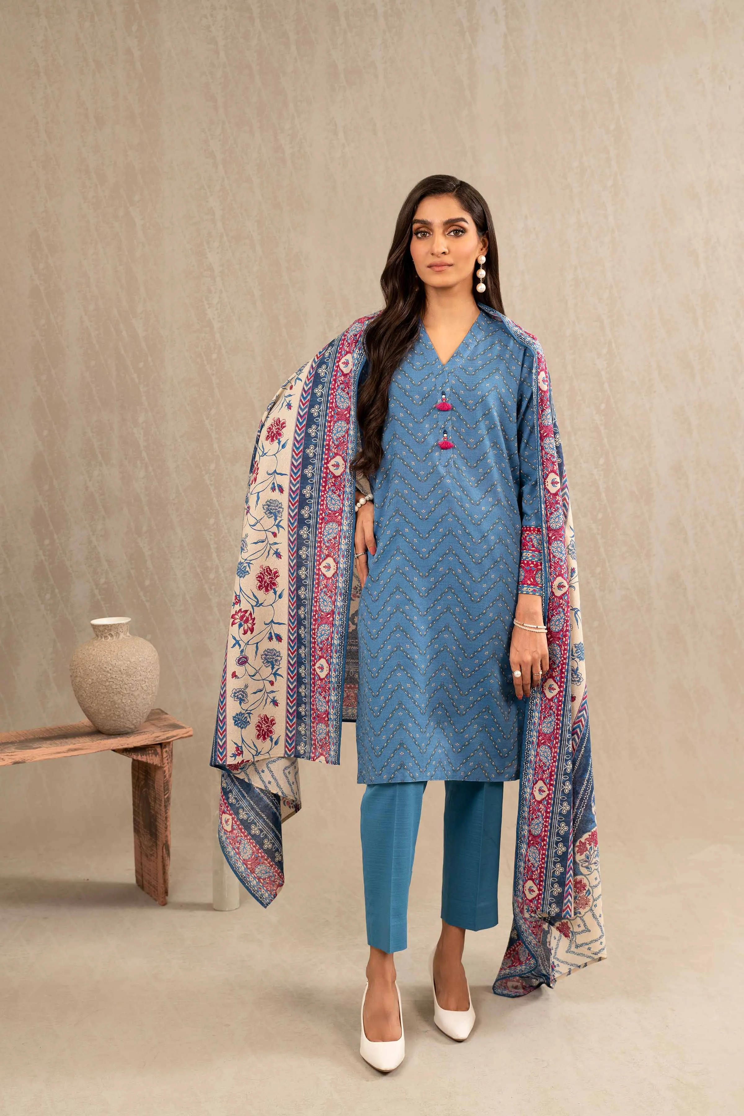 Nishat With You Unstitched Printed Khaddar 3Pc Suit - 42303227