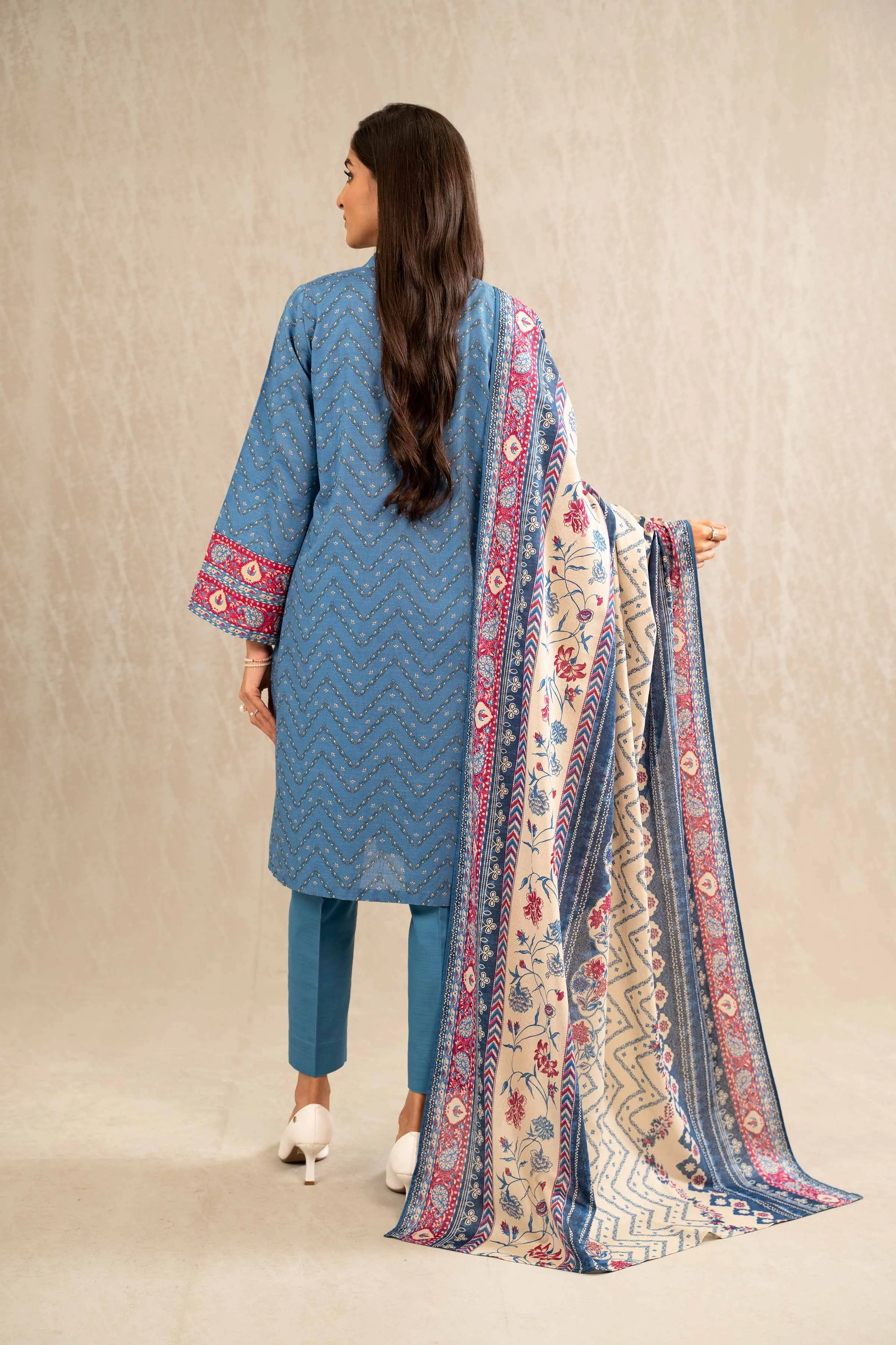 Nishat With You Unstitched Printed Khaddar 3Pc Suit - 42303227