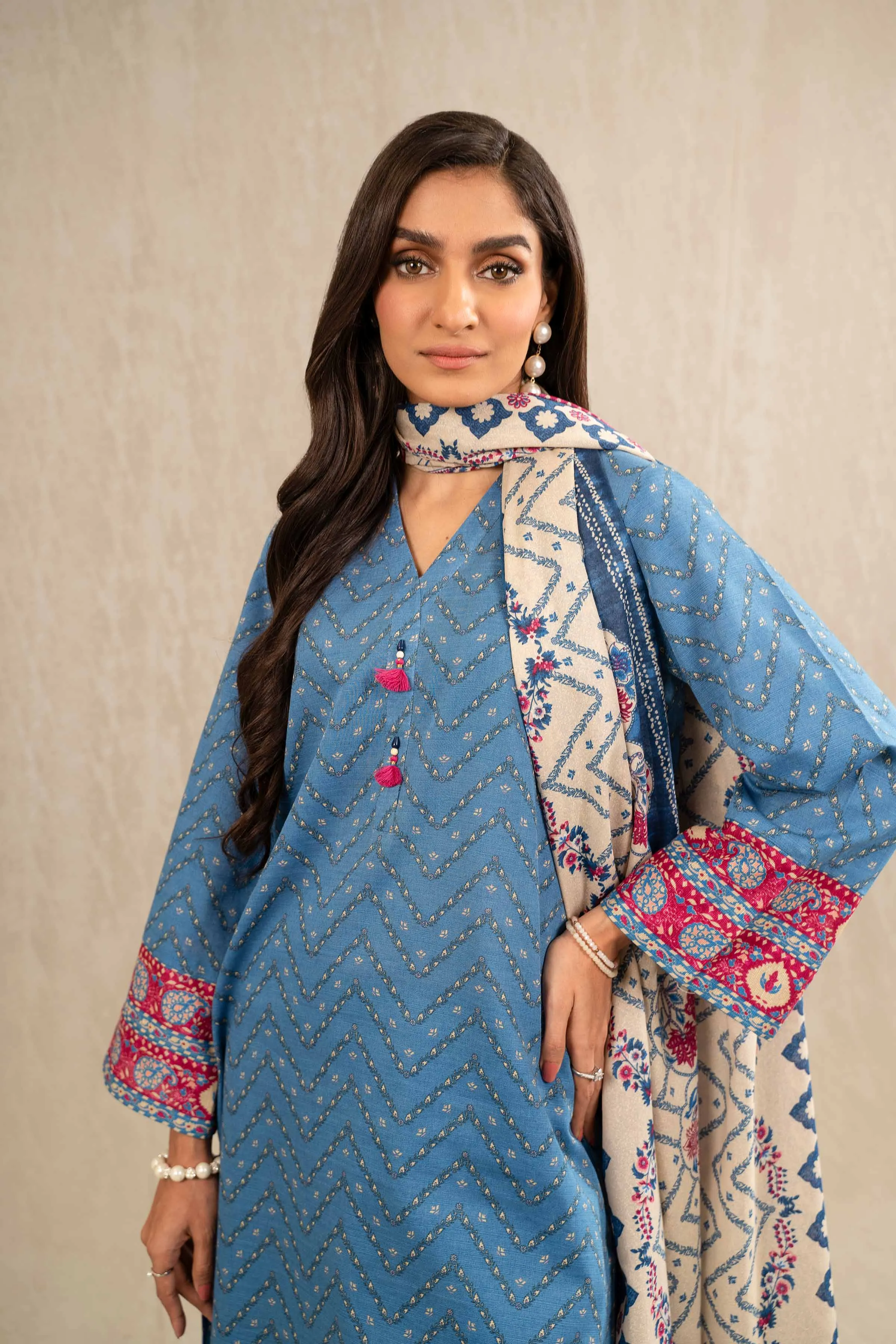 Nishat With You Unstitched Printed Khaddar 3Pc Suit - 42303227