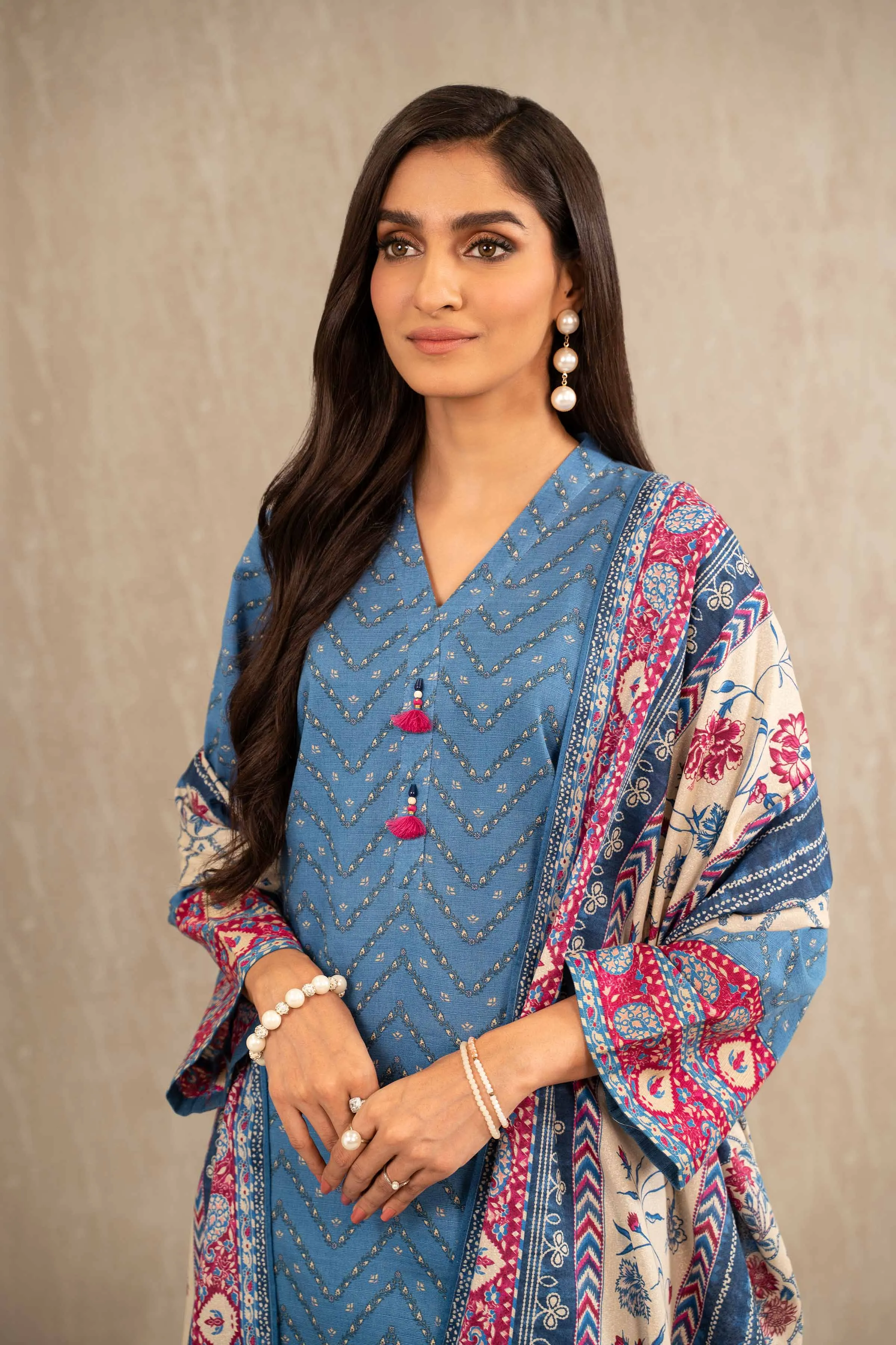 Nishat With You Unstitched Printed Khaddar 3Pc Suit - 42303227