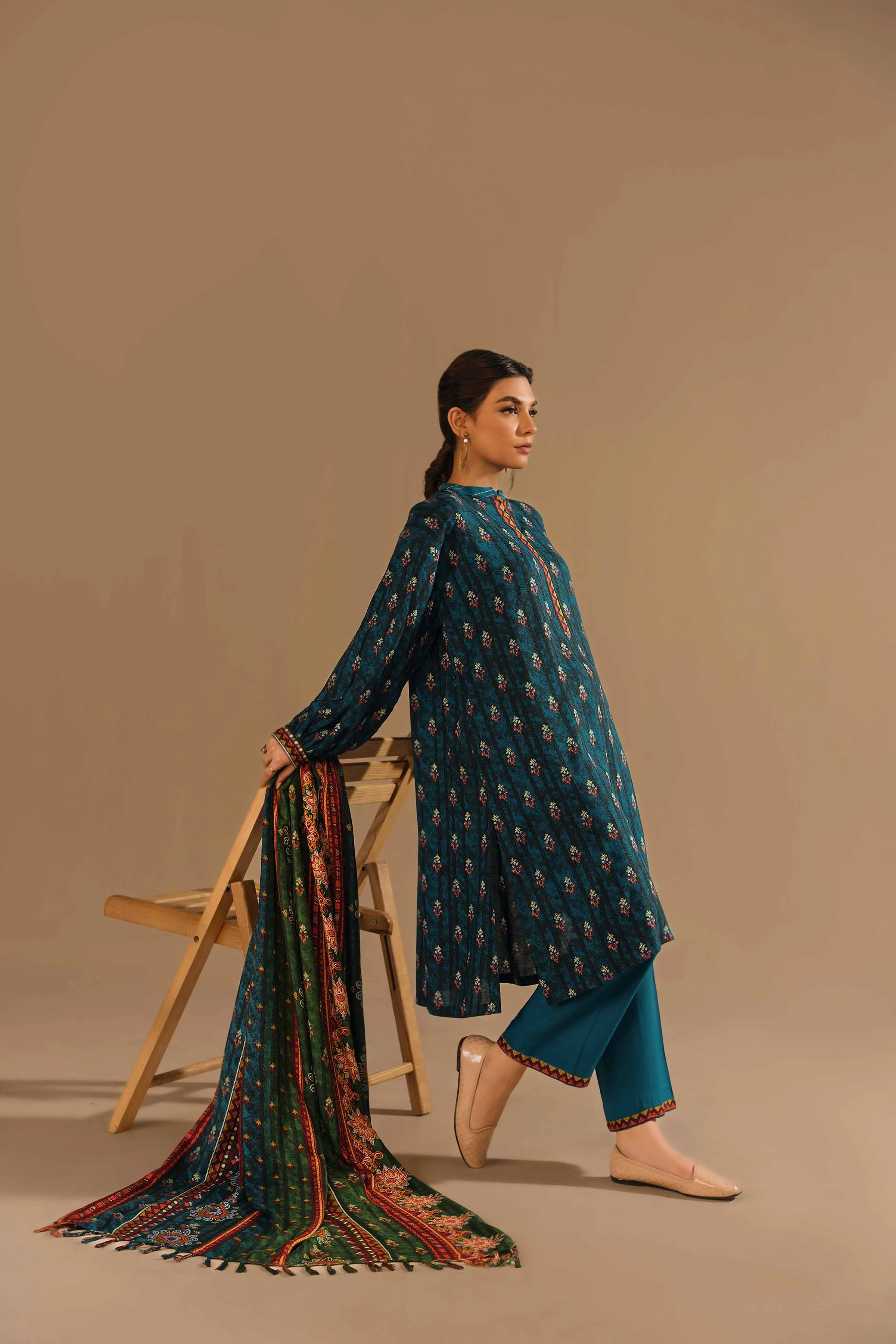 Nishat With You Unstitched Printed Linen 3Pc Suit - 42303170