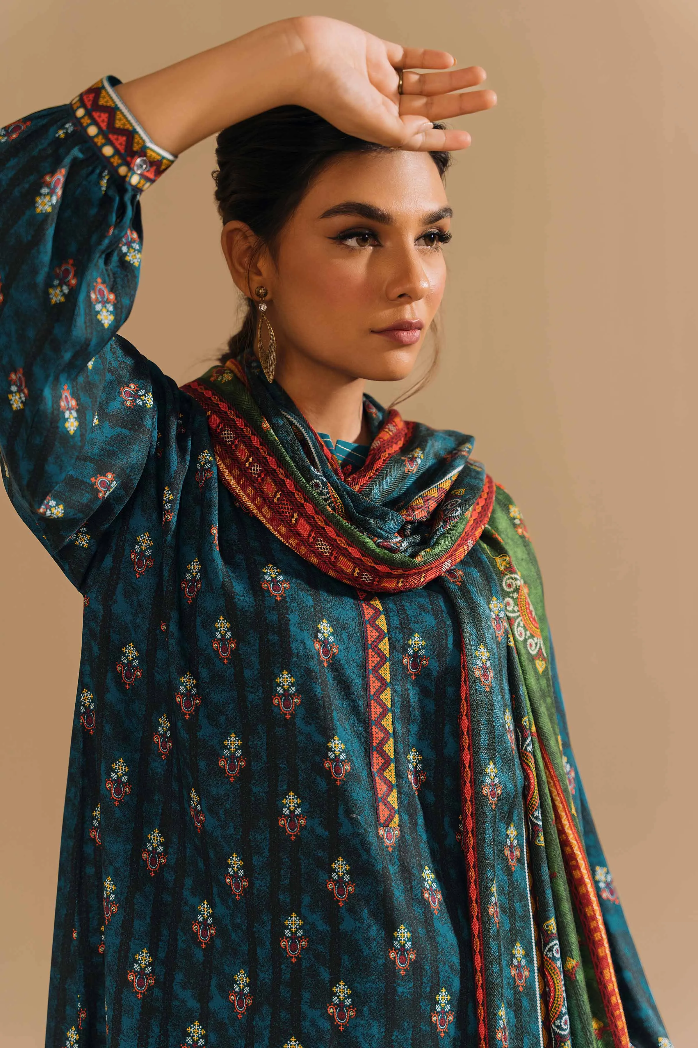 Nishat With You Unstitched Printed Linen 3Pc Suit - 42303170