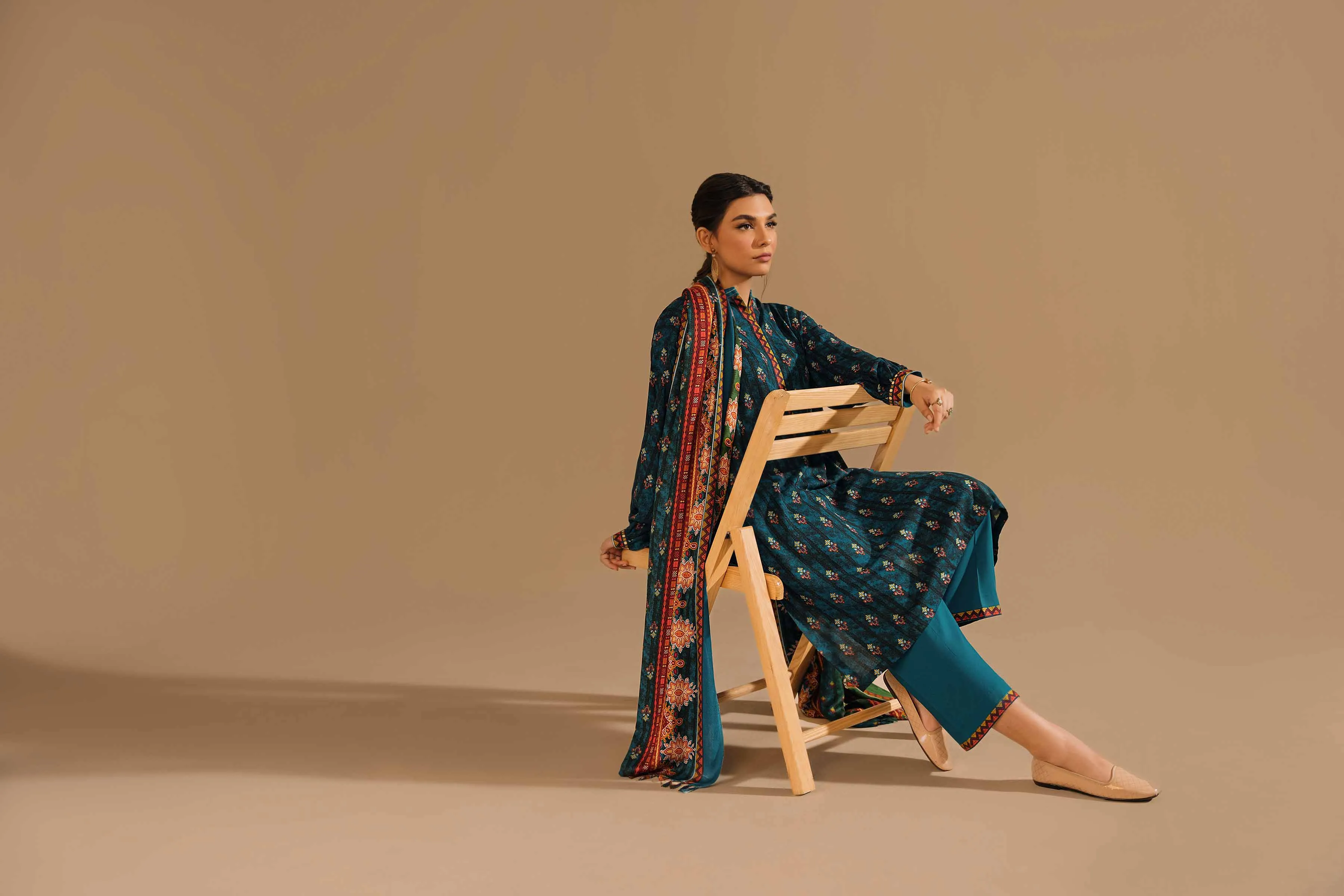 Nishat With You Unstitched Printed Linen 3Pc Suit - 42303170