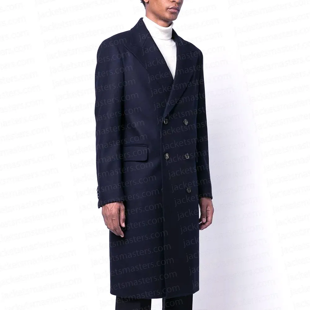 NY City Arnold Schwarzenegger Navy Trench Coat