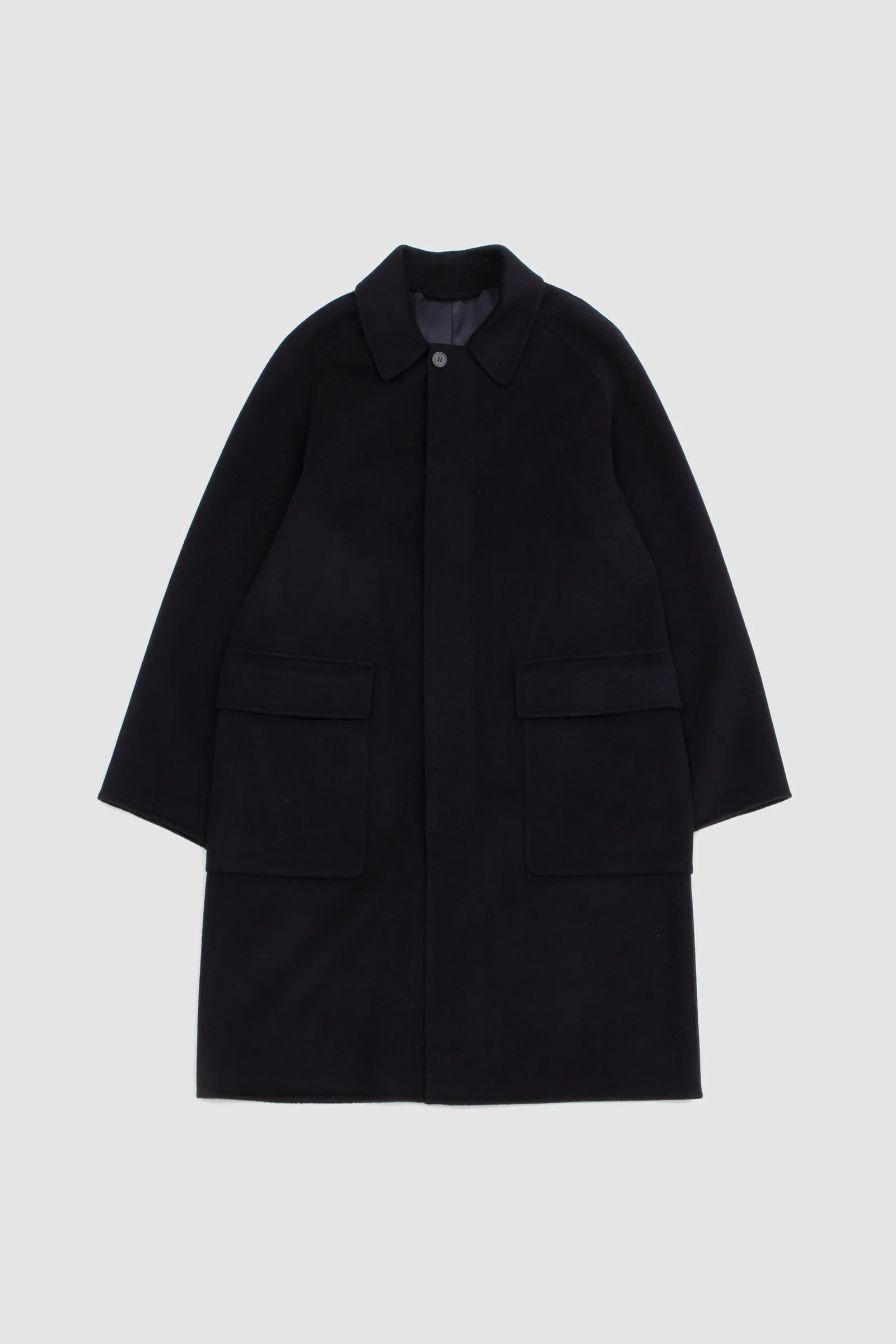 Officine Generale Briac It. Double Splittable Wool Coat Dark Navy