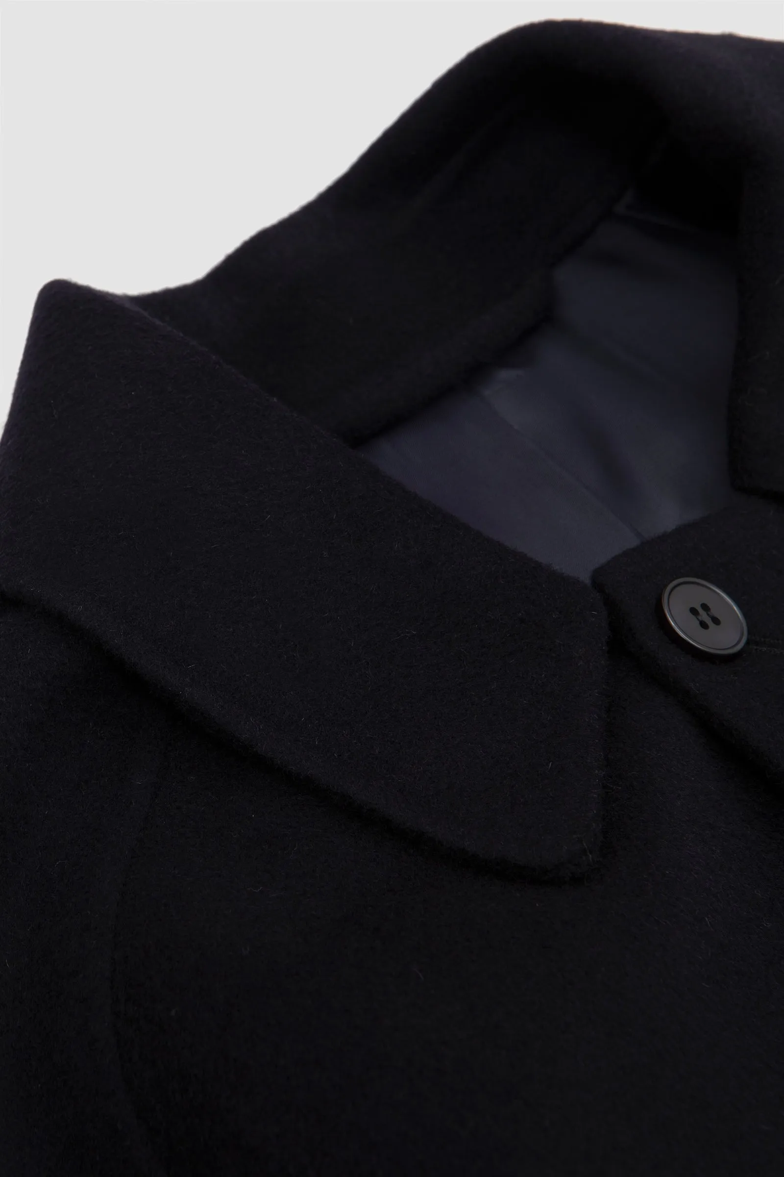 Officine Generale Briac It. Double Splittable Wool Coat Dark Navy