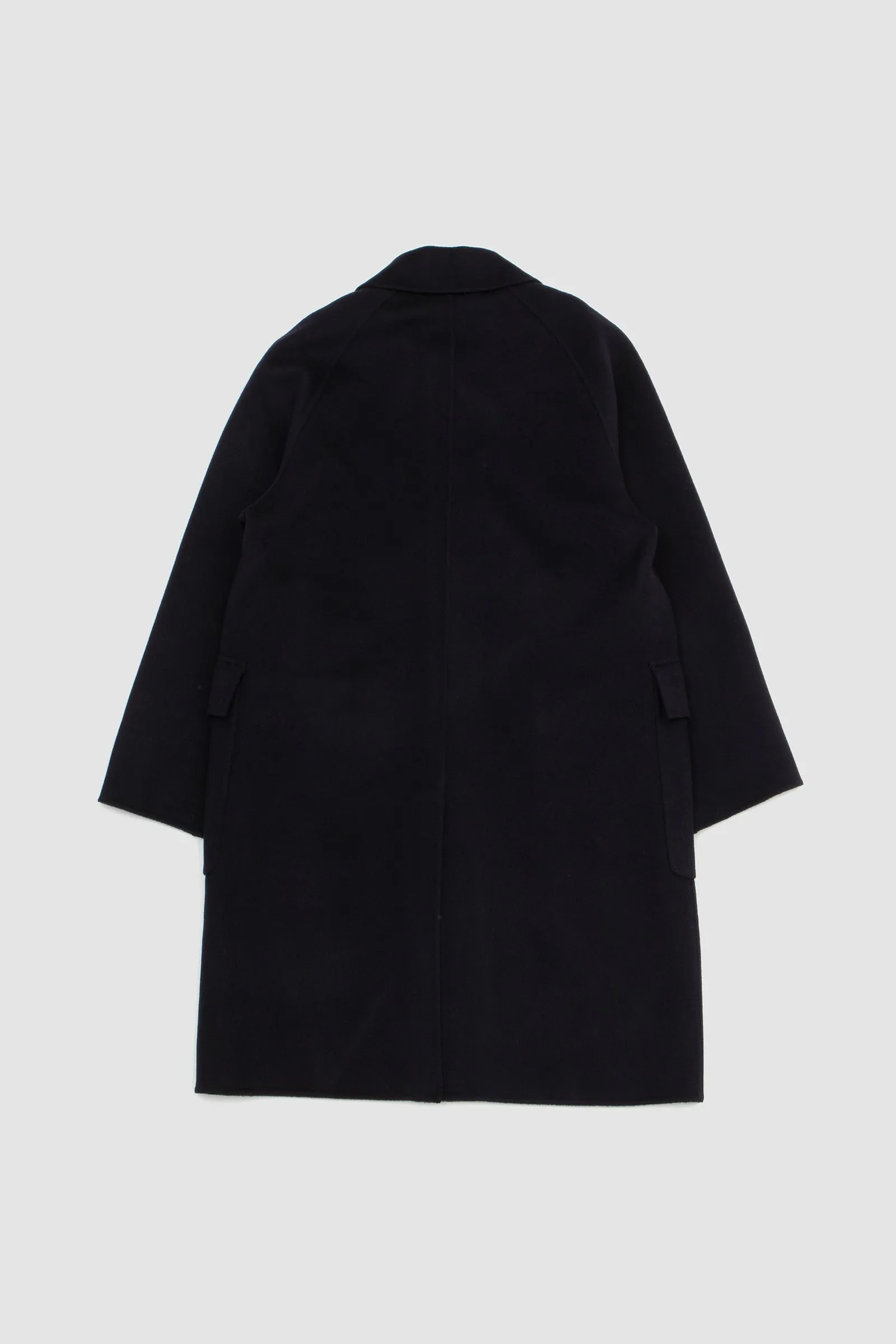 Officine Generale Briac It. Double Splittable Wool Coat Dark Navy