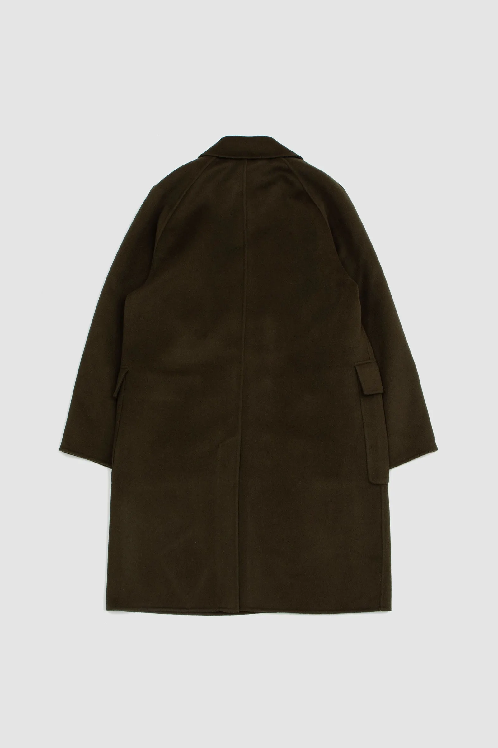 Officine Generale Briac It. Double Splittable Wool Coat Lichene