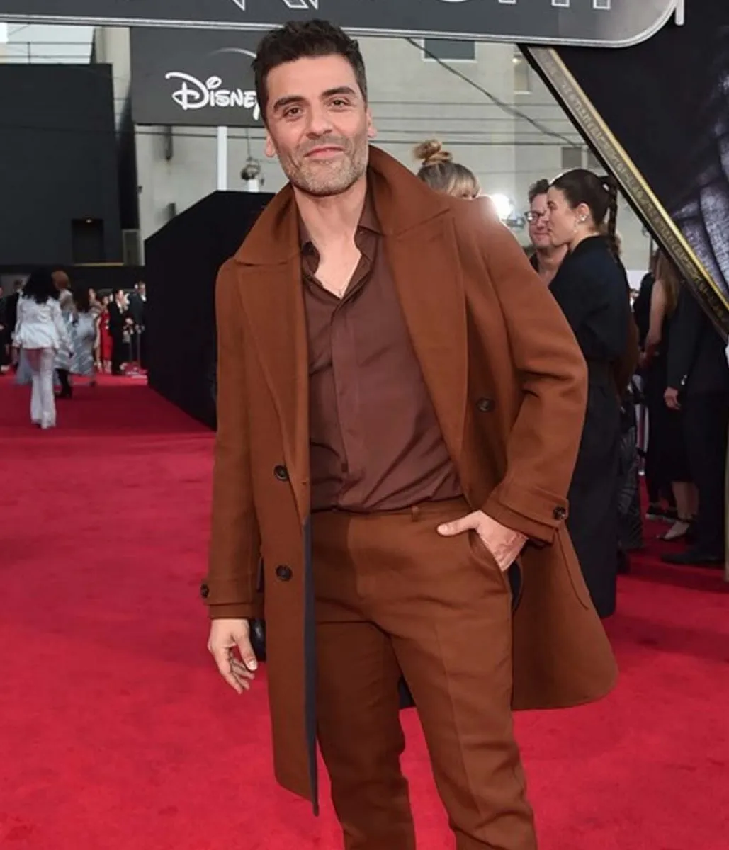 Oscar Isaac Moon Knight Premiere Brown Coat