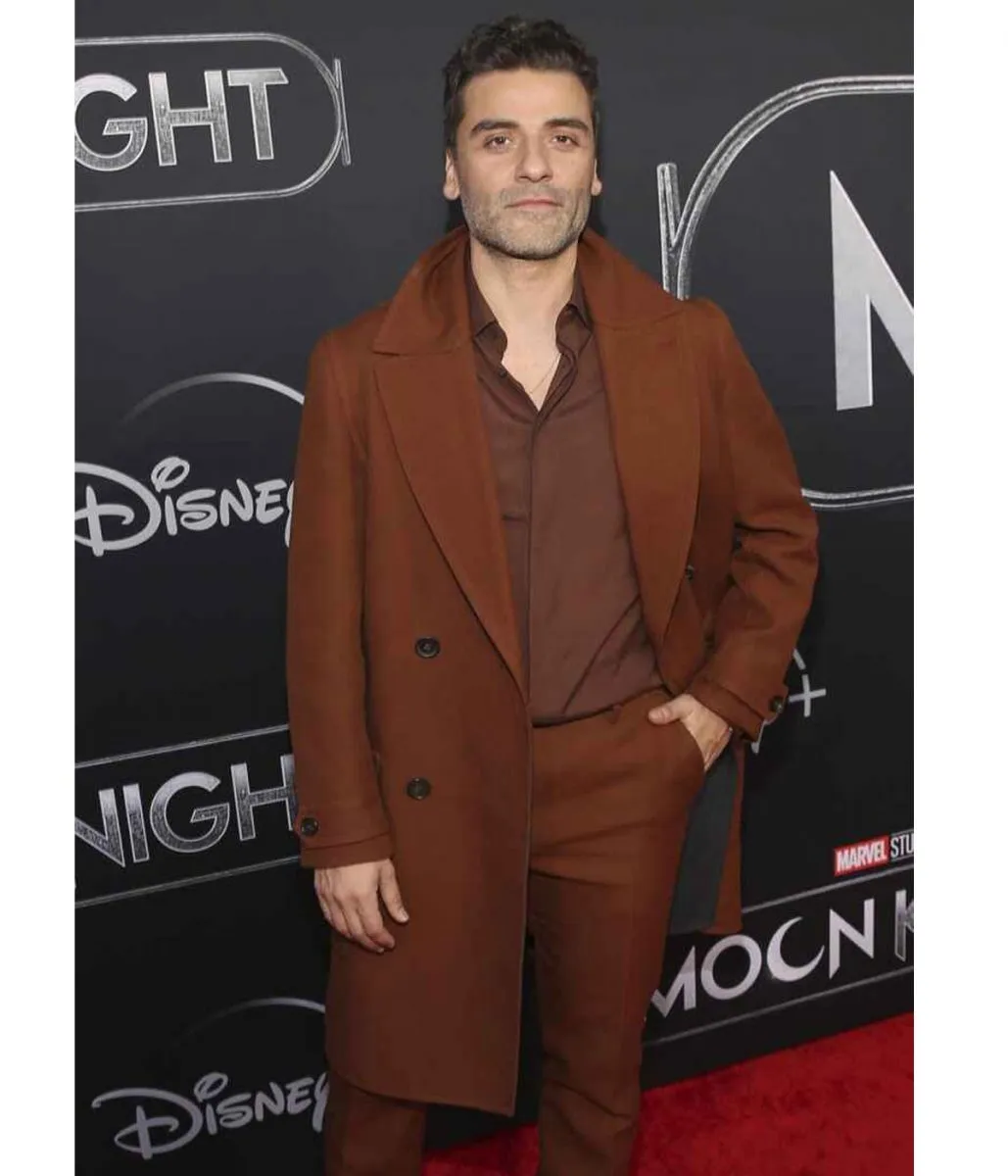 Oscar Isaac Moon Knight Premiere Brown Coat