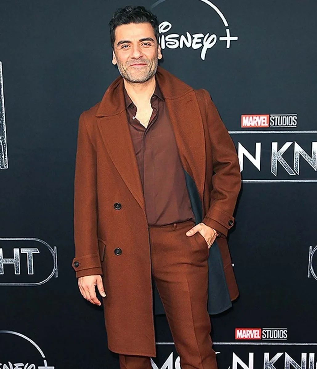 Oscar Isaac Moon Knight Premiere Brown Coat