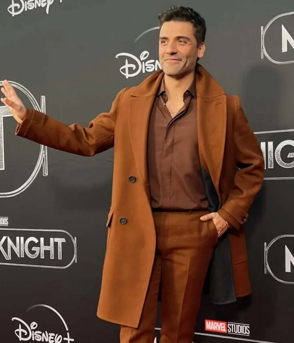 Oscar Isaac Moon Knight Premiere Brown Coat