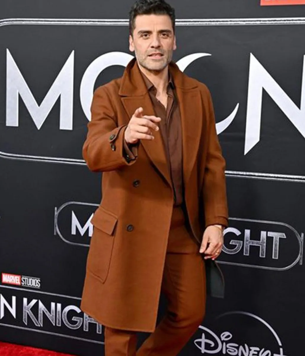 Oscar Isaac Moon Knight Premiere Brown Coat