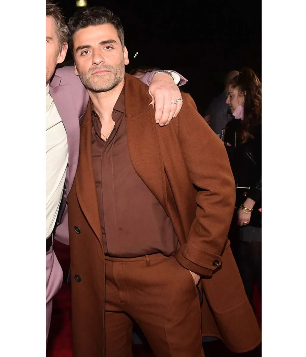 Oscar Isaac Moon Knight Premiere Brown Coat