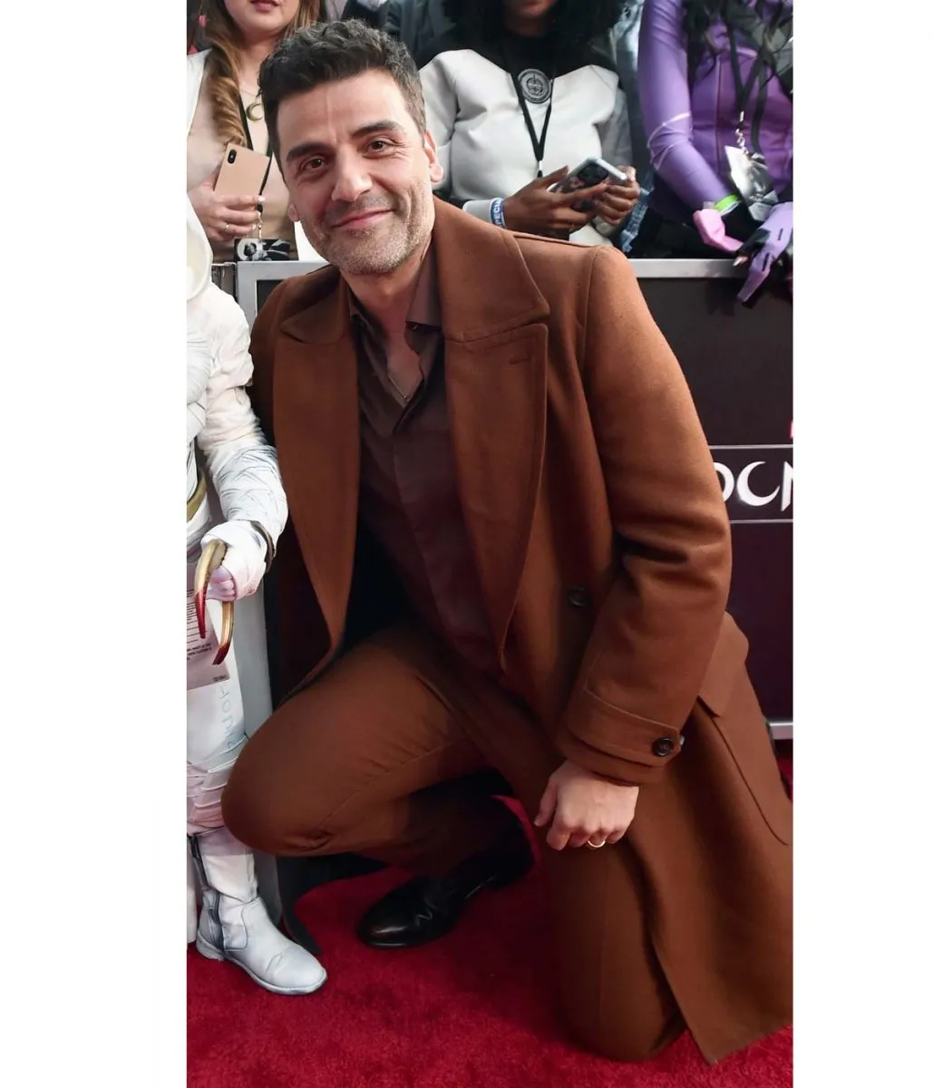 Oscar Isaac Moon Knight Premiere Brown Coat