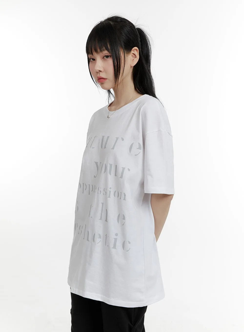 Oversized Lettering T-Shirt CM429