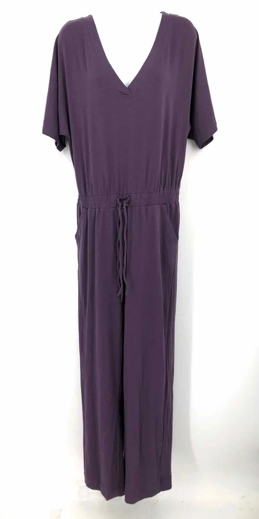 PACT PURPLE PANTS SHORT SLEEVES SIZE MEDIUM ( JUMPSUIT