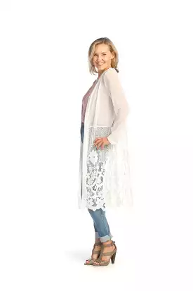 Papillon Mesh Cardigan Lace Detail - 07046