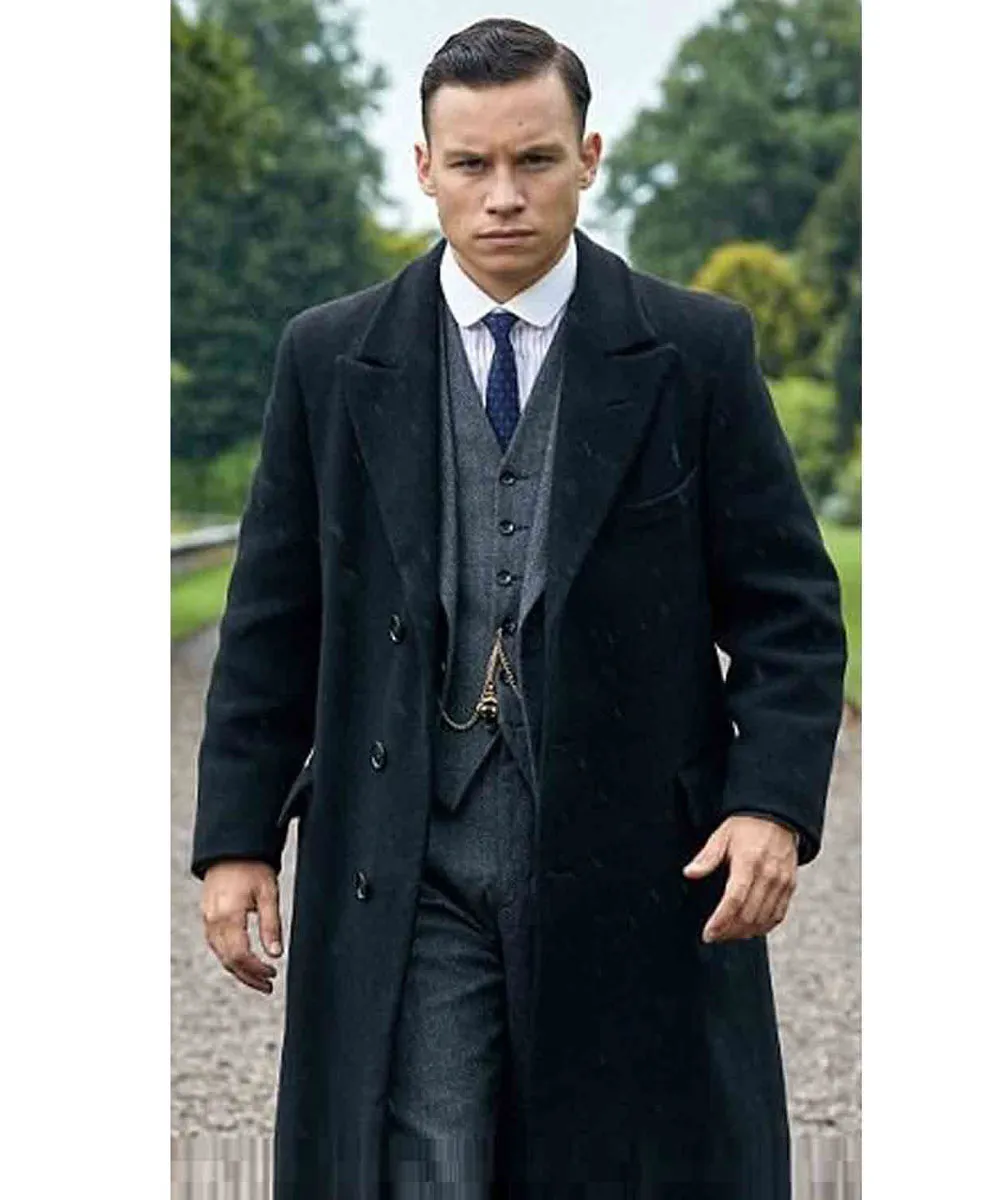 Peaky Blinders Michael Gray Black Wool Coat