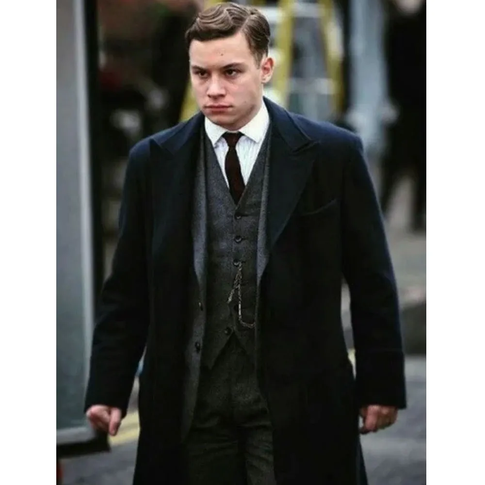 Peaky Blinders Michael Gray Black Wool Coat