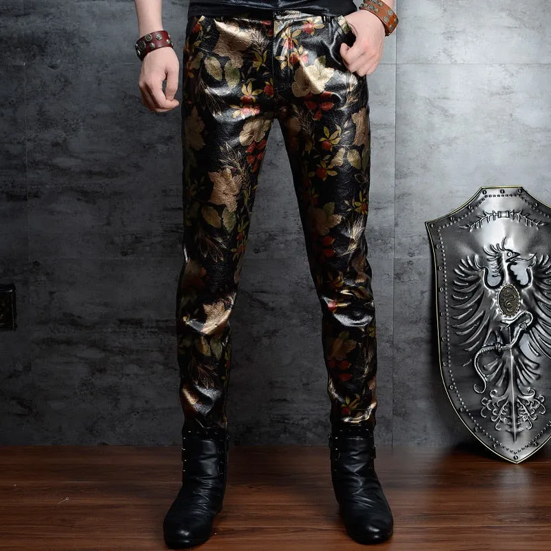 Personalized Printed Korean Style Men's Slim-fit Pants Nightclub Hip Hop Camouflage Trousers