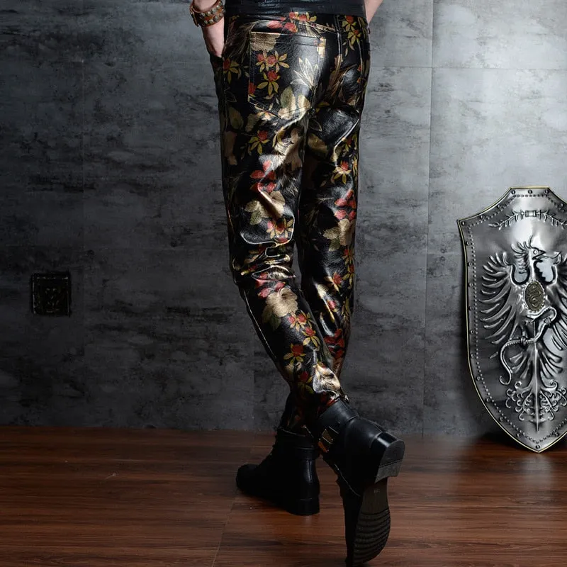 Personalized Printed Korean Style Men's Slim-fit Pants Nightclub Hip Hop Camouflage Trousers