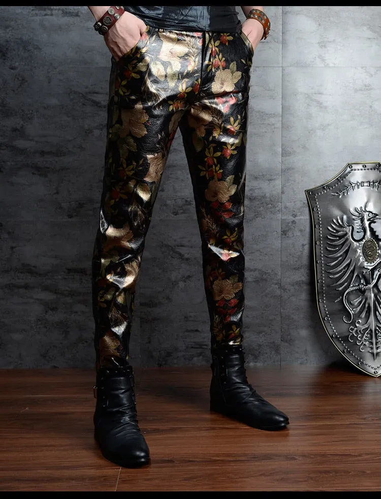 Personalized Printed Korean Style Men's Slim-fit Pants Nightclub Hip Hop Camouflage Trousers