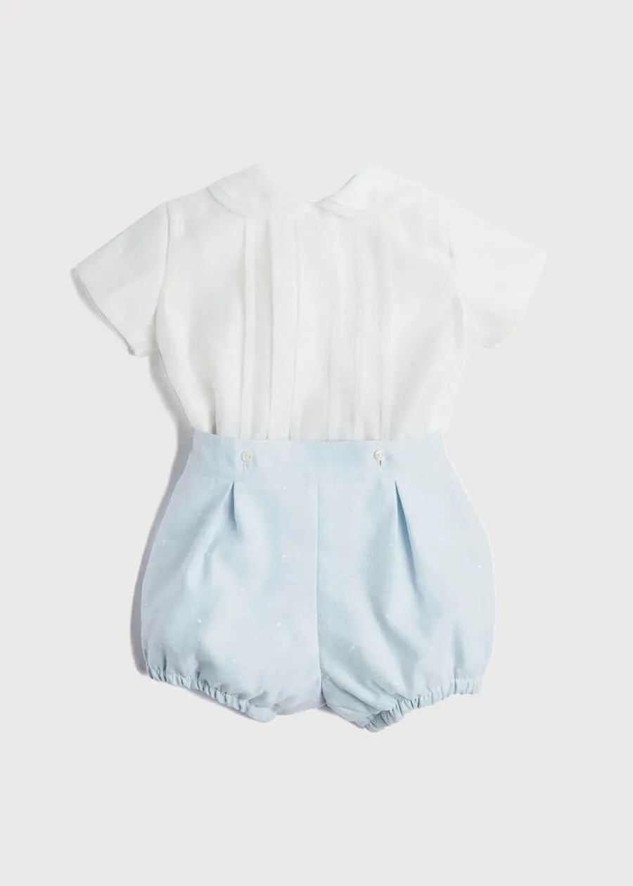 Peter Pan Collar Two Piece Set in Pale Blue (12mths-3yrs)