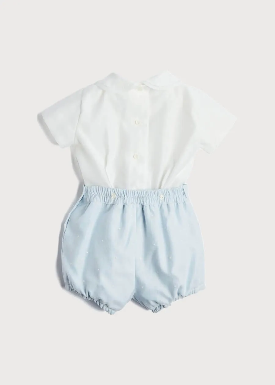 Peter Pan Collar Two Piece Set in Pale Blue (12mths-3yrs)