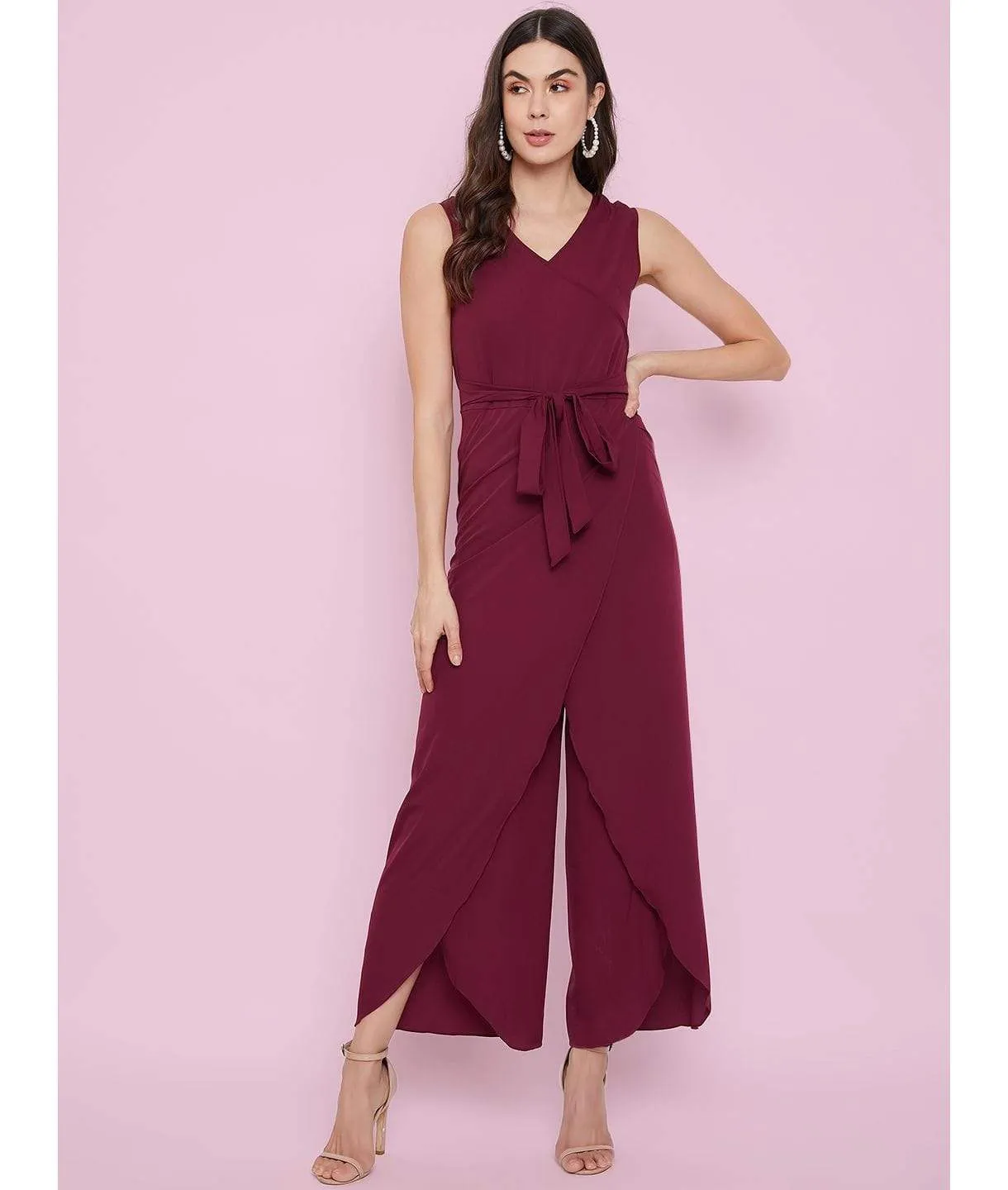 Plus Tulip Style Wrap Jumpsuit