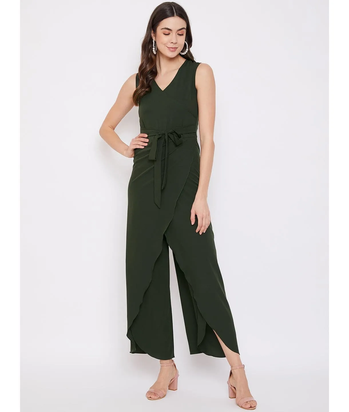 Plus Tulip Style Wrap Jumpsuit