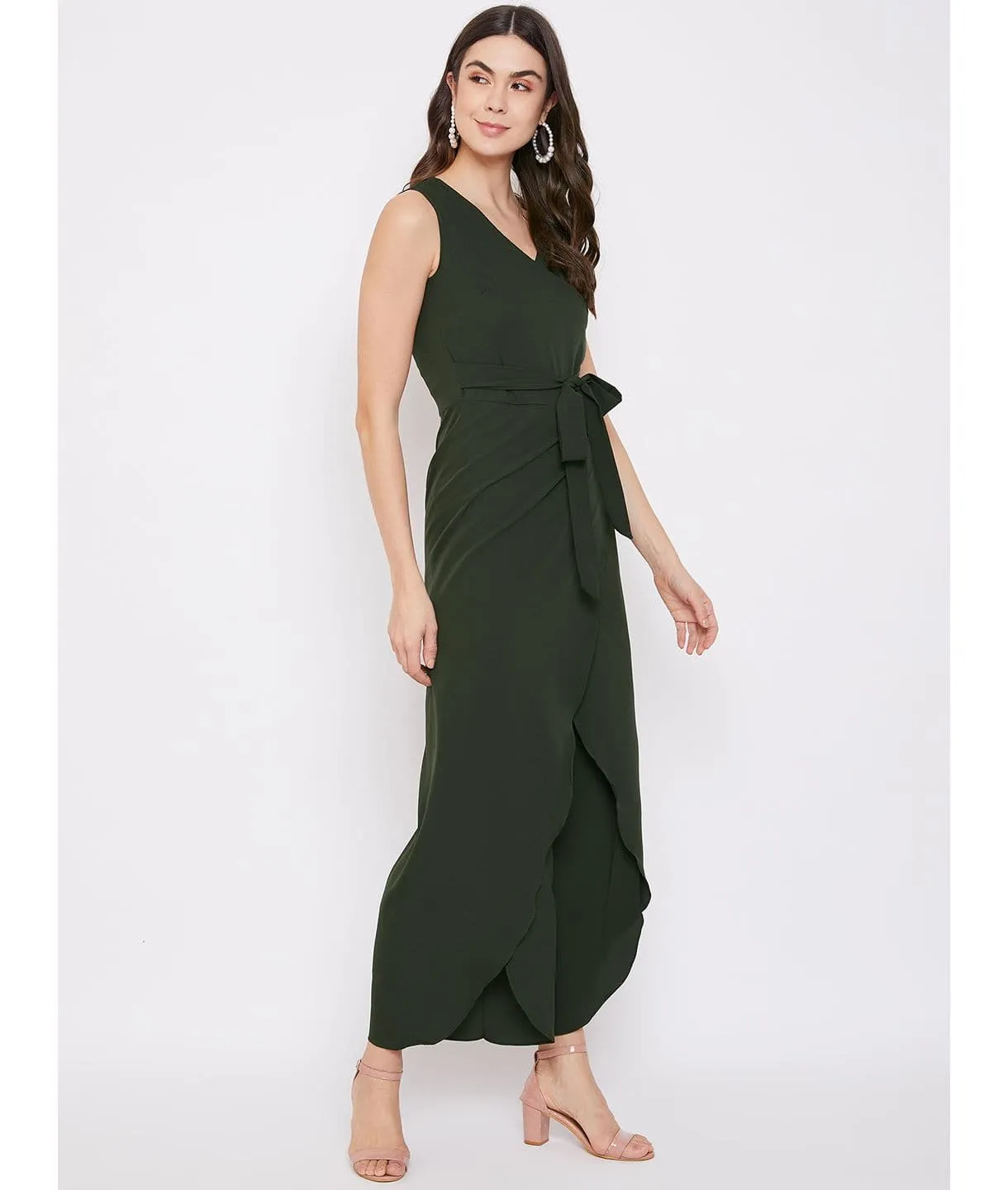 Plus Tulip Style Wrap Jumpsuit