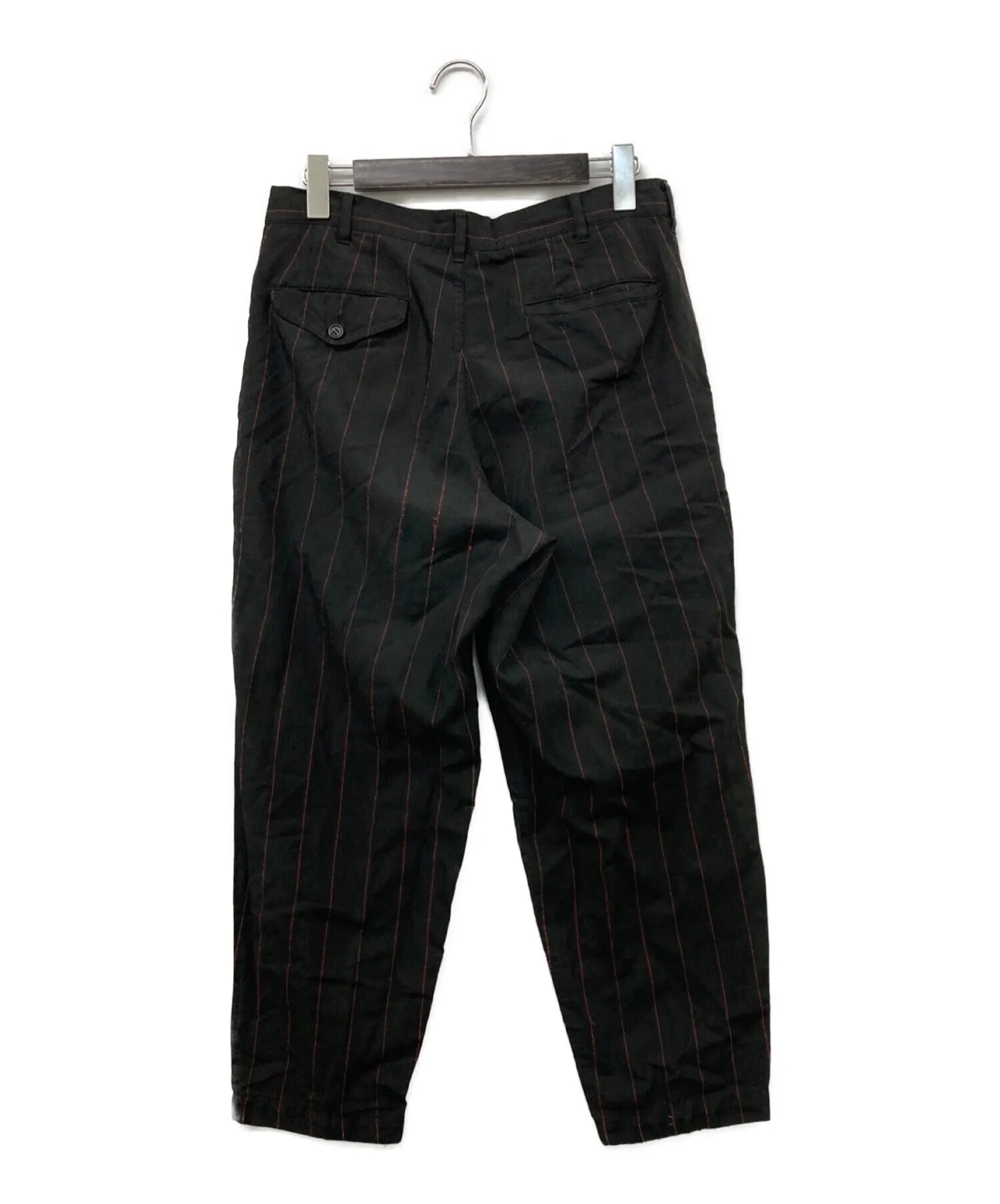 [Pre-owned] COMME des GARCONS HOMME DEUX 22SS Poly shrink-wrap striped tuck tapered pants DI-P030