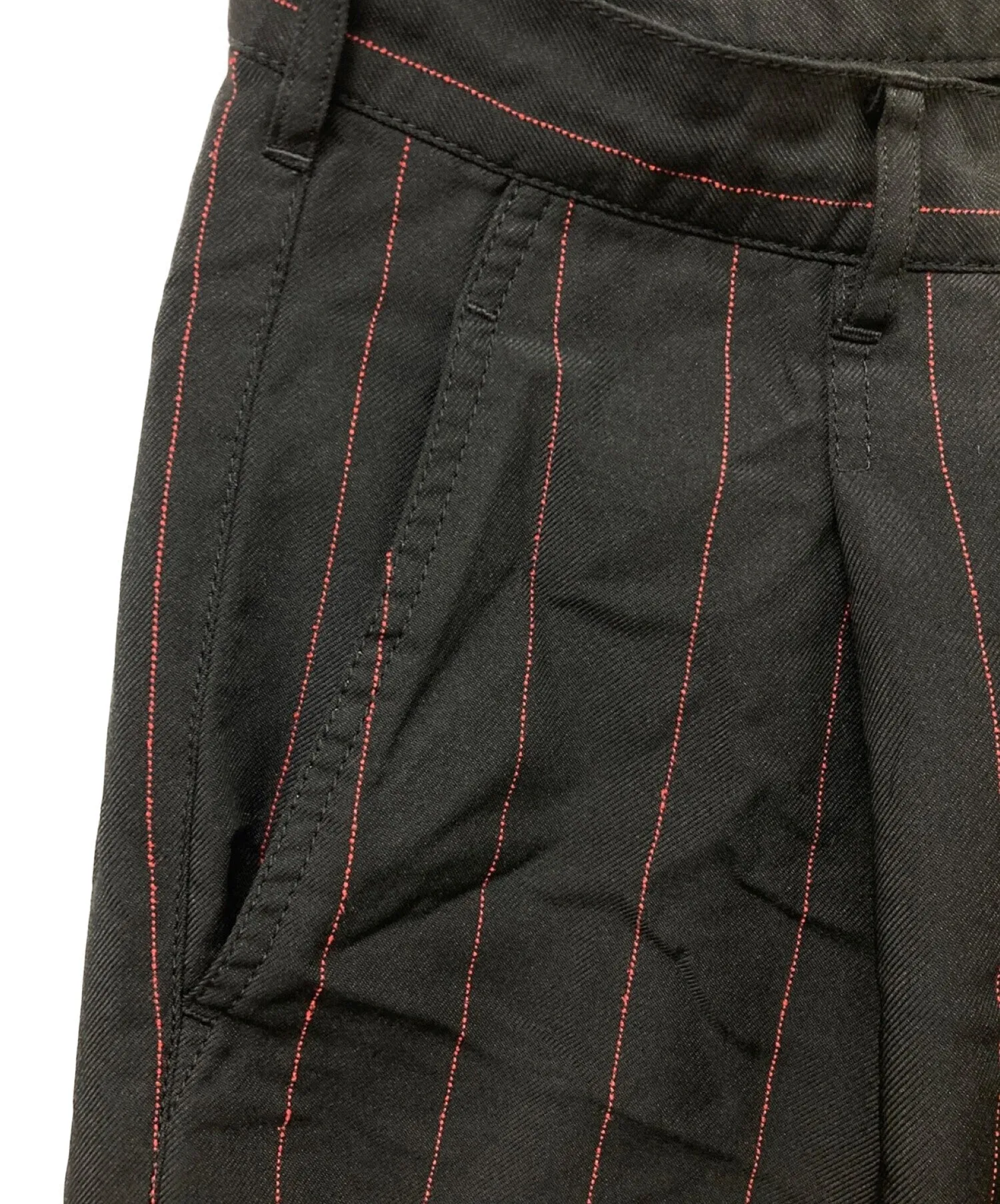 [Pre-owned] COMME des GARCONS HOMME DEUX 22SS Poly shrink-wrap striped tuck tapered pants DI-P030