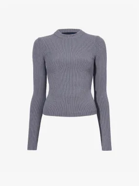 Proenza Schouler Alyssa Sweater in Midweight Viscose Rib - Grey