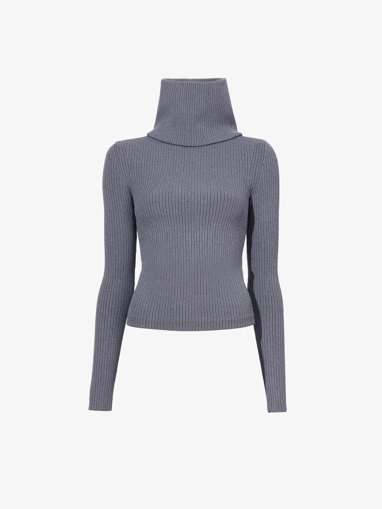 Proenza Schouler Alyssa Sweater in Midweight Viscose Rib - Grey