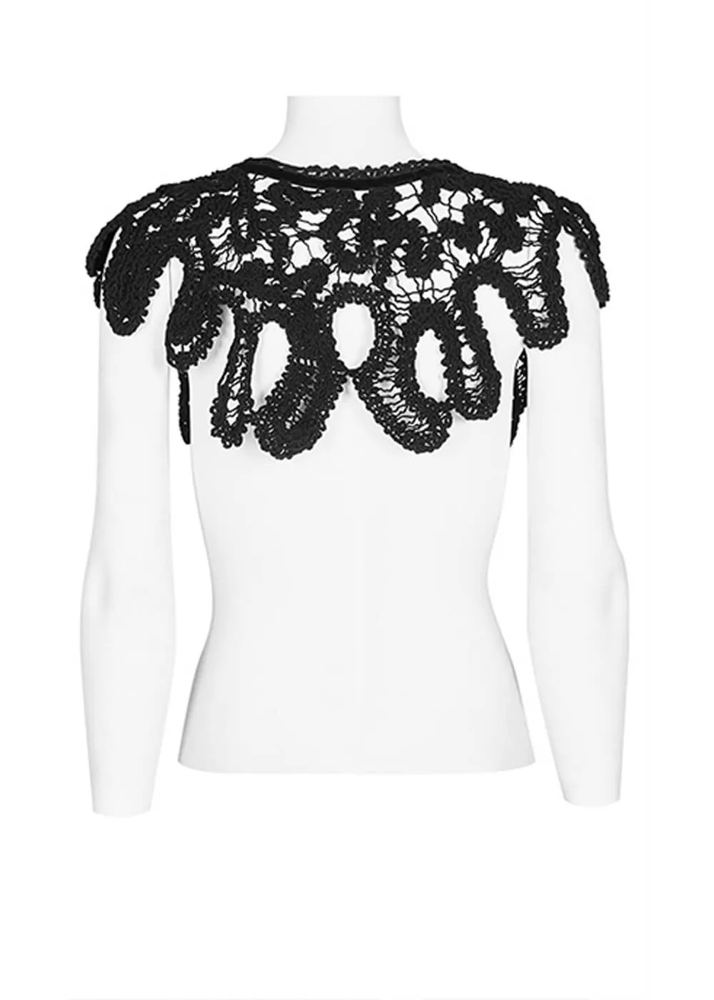 Punk Rave Hallow Lace Collar Black