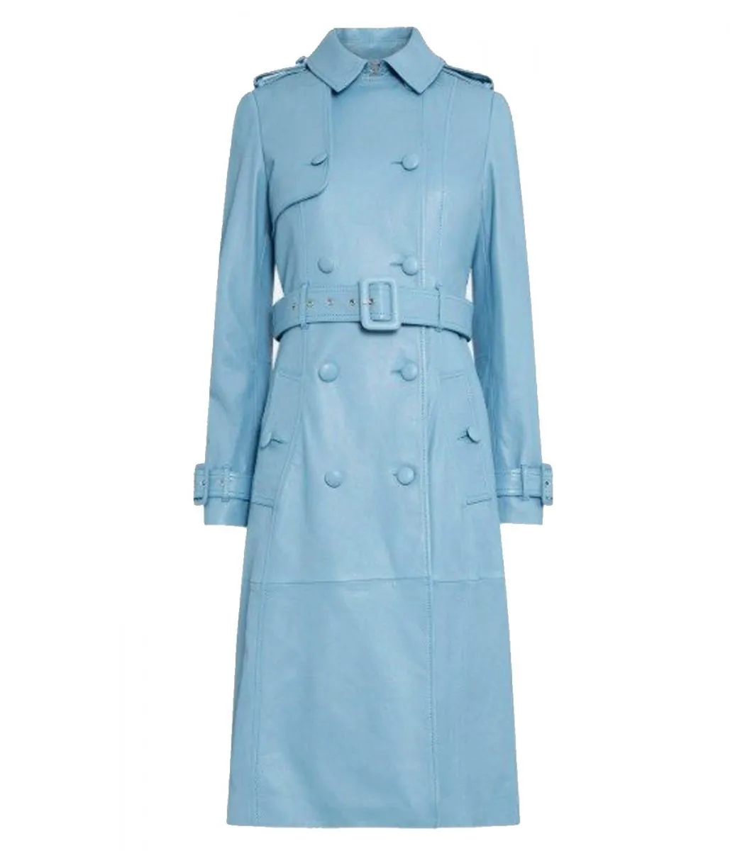 Queens of Mystery Florence Hall Blue Leather Coat